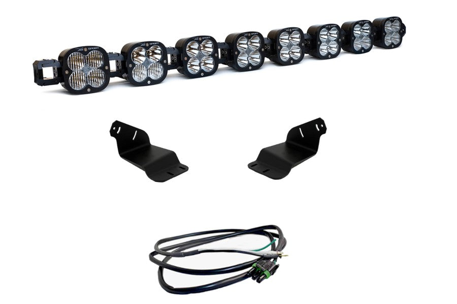 2021+ Ford Bronco Baja Designs 8 XL Linkable LED Roof Light Bar Kit with Upgraded Wiring Harness - Off-Road Adventure Lighting for Night Driving & Trail Exploration