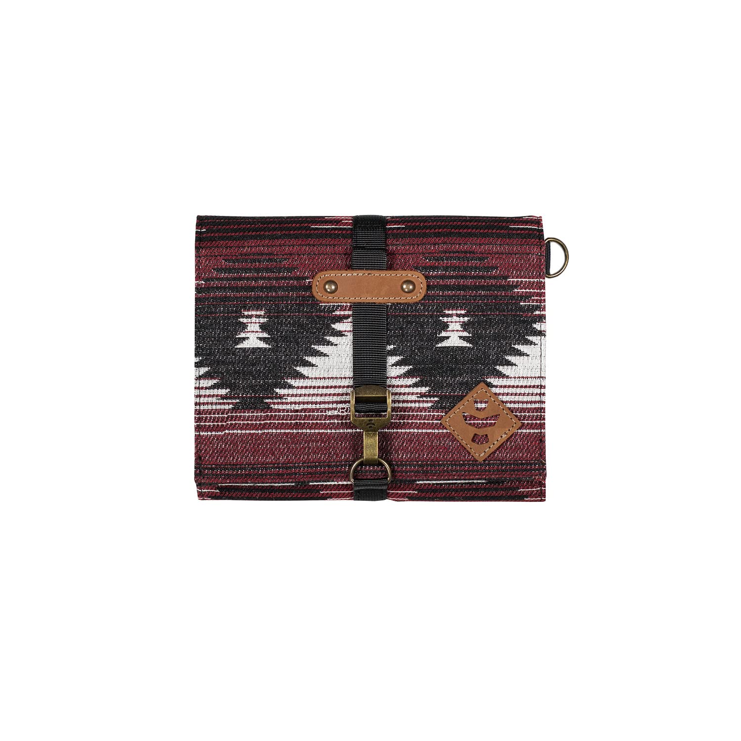 Revelry Supply Premium Lockable Carrying Case - All-in-One Kit with 2 Pockets, Tray & Spice Grinder (Maroon Pattern) - Perfect for Travel, Camping & Outdoor Adventures
