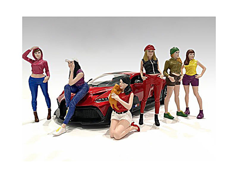 1/18 Scale Girls Night Out 6-Piece Figurine Set by American Diorama - Perfect for Model Car Displays, Diorama Scenes & Collectors