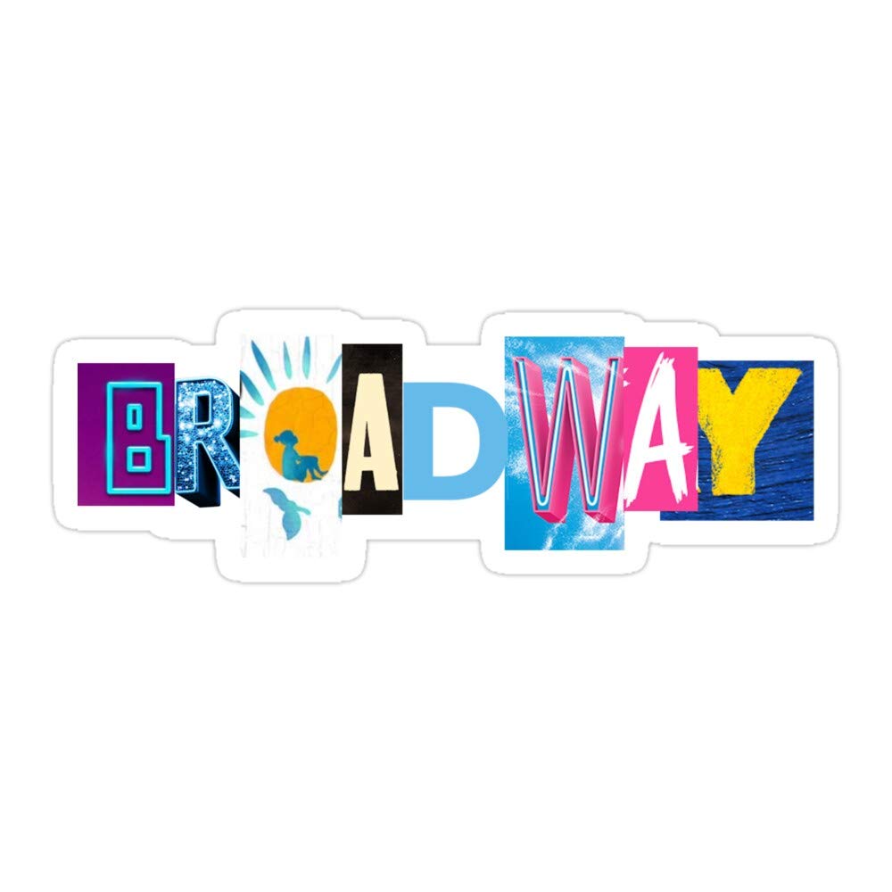 HALLOFLOVE Broadway Die-Cut Stickers (3-Pack) - Waterproof Vinyl Decals for Laptop, Car, Helmet, Water Bottle & More - Perfect for DIY Crafts, Room Decor & Personalizing Accessories