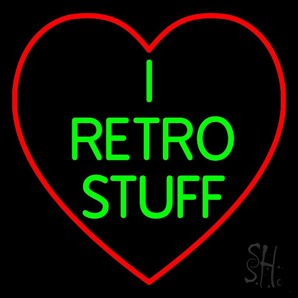 Retro Love Logo LED Neon Sign 24x24 Inches - Black Square Acrylic Backing with Dimmer | Bright Premium Indoor Neon Light for Café, Club, Party, Events & Storefront | Perfect for Wall Decor, Wedding Backdrops & Instagrammable Spaces