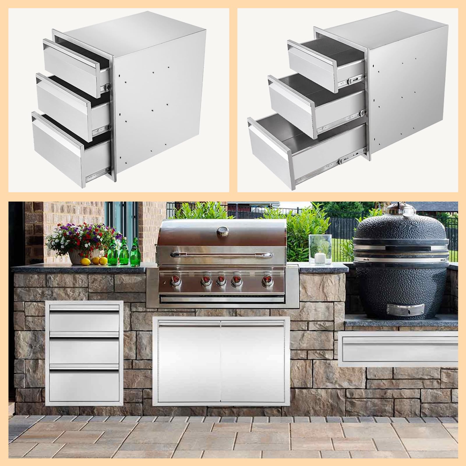 Stainless Steel Outdoor Kitchen Drawers - 14
