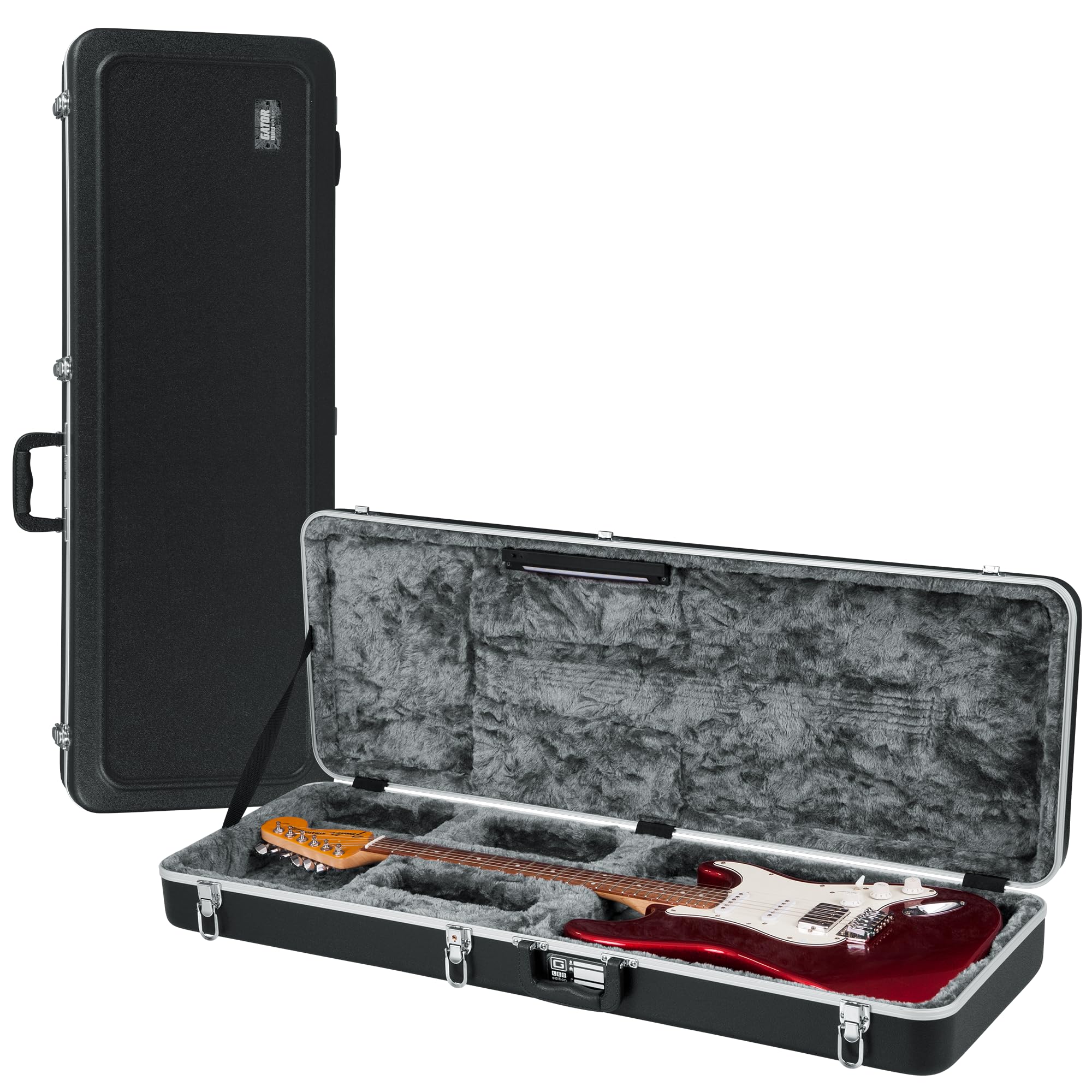Gator GC-ELECTRIC-LED Deluxe ABS Molded Guitar Case for Fender Stratocaster & Telecaster Style Electric Guitars with Built-in LED Lighting | Durable Protection for Travel & Stage Performances