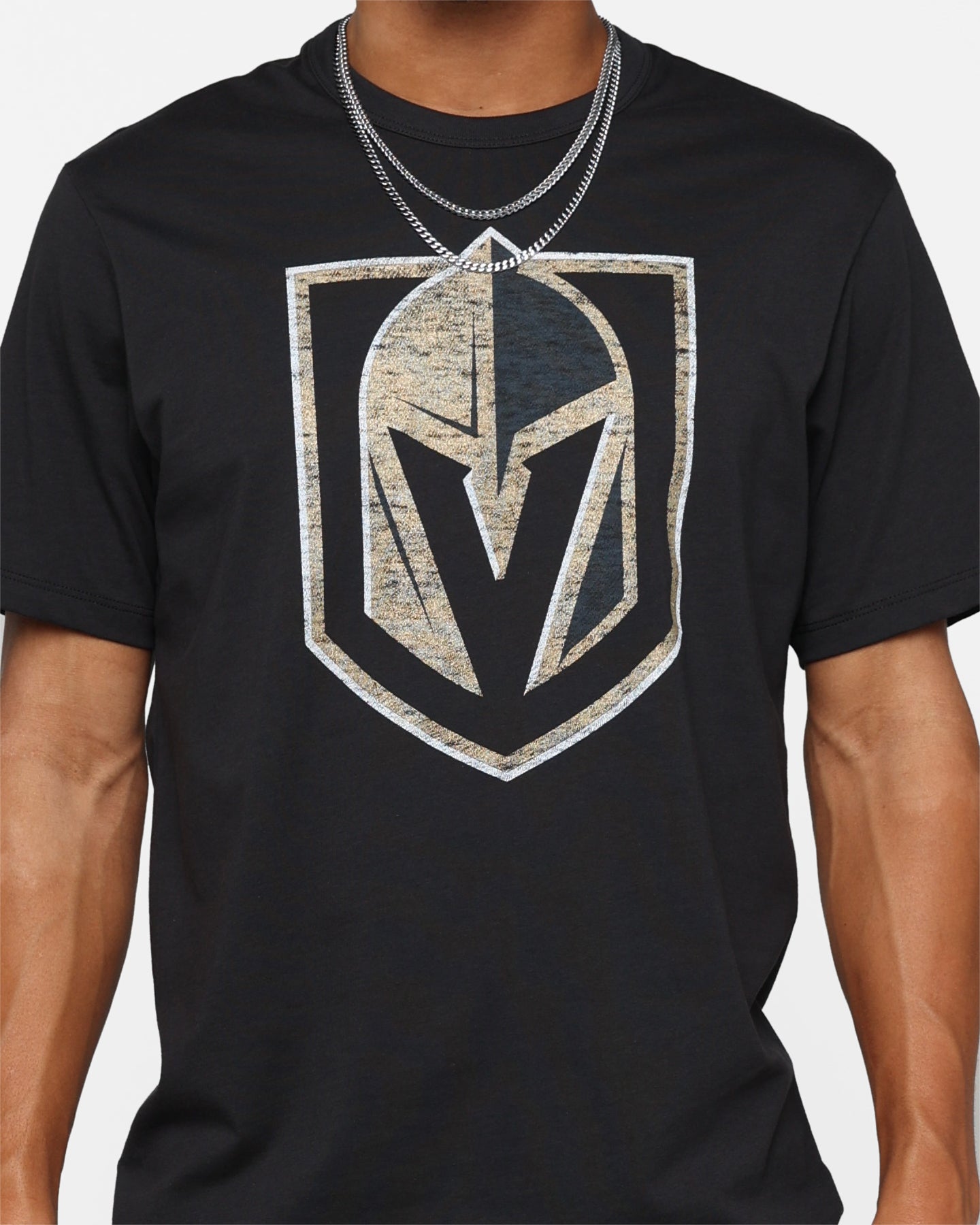 47 Brand Vegas Golden Knights Flint Black T-Shirt for Men - Official NHL Hockey Fan Apparel - Perfect for Game Day, Casual Wear & Sports Events