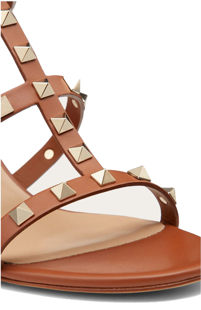 Rockstud Gladiator Block Heels 60mm Nappa Leather Selleria Sandals - Perfect for Parties, Weddings & Evening Events