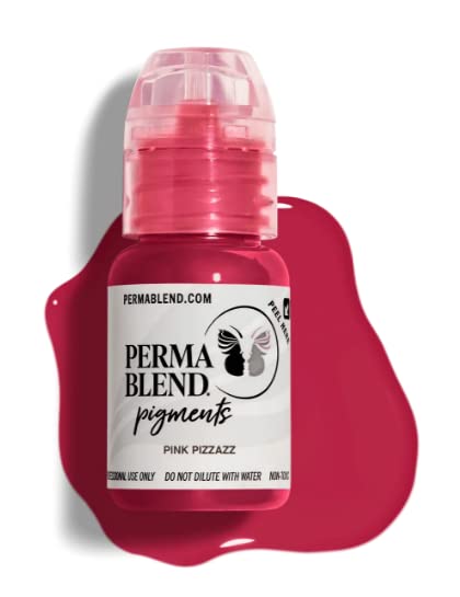 PermaBlend Professional Lip Pigment - Pink Pizzazz (15ml/0.5oz) for Permanent Makeup & Lip Blushing | Long-Lasting Cosmetic Tattoo Ink for Natural-Looking Results | Ideal for Salons, Tattoo Artists & Beauty Professionals