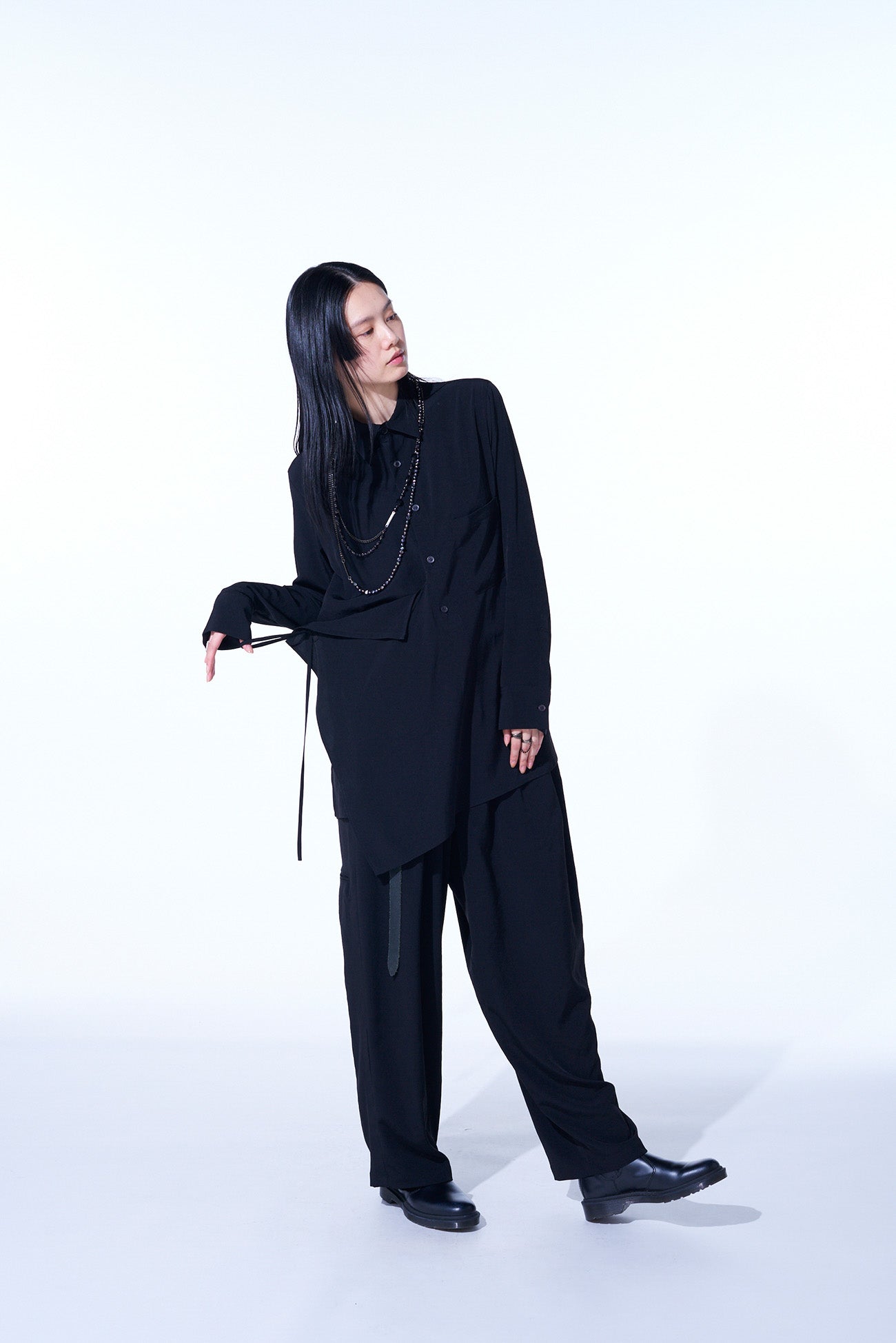 Elegant Crepe de Chine Draped Shirt for Women - Soft Flowy Blouse for Office, Party & Date Night Outfits