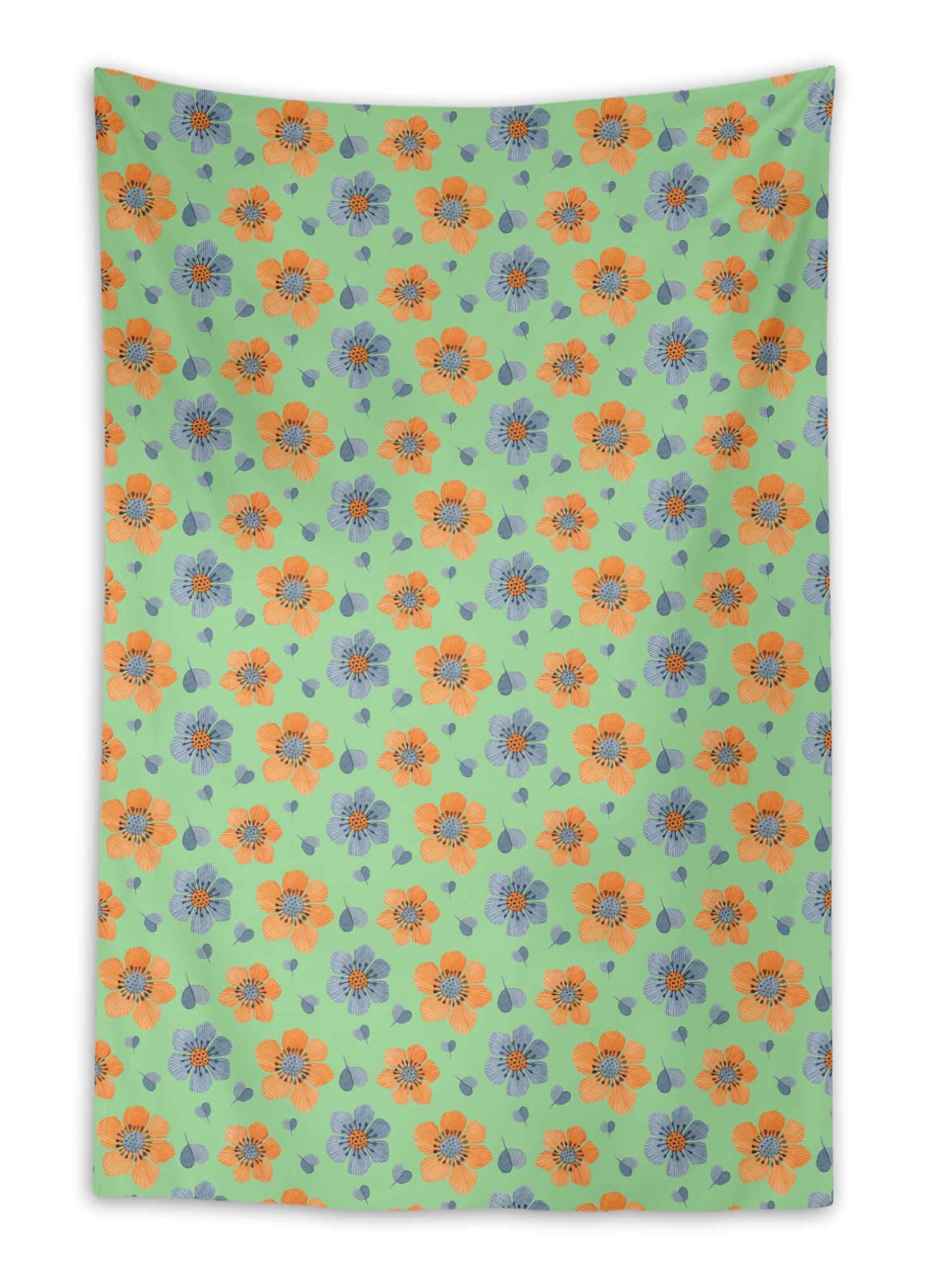 Green Primula Zebra Floral Printed Wall Hanging Tapestry - 58 x 80 Inches, Dorm Decor, Beach Throw, Bohemian Room Decor for Bedroom, Living Room & Outdoor Picnics