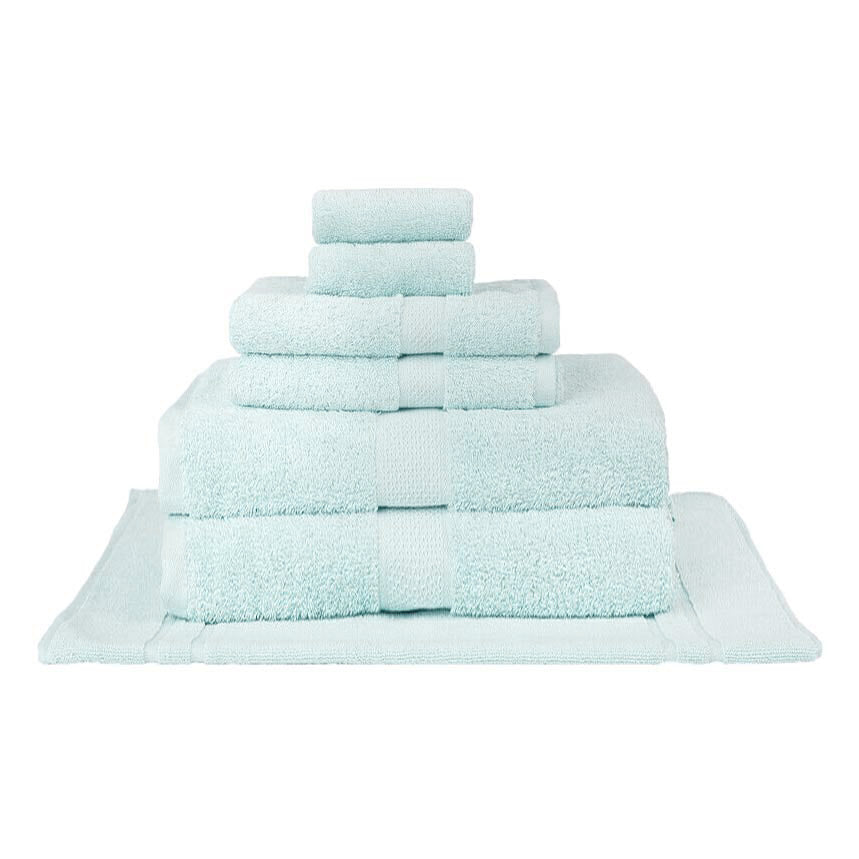Premium 100% Combed Cotton Bath Towel Set - Ultra Soft & Absorbent 7-Piece Aqua Blue Bath Sheets for Spa, Gym & Luxury Home Use