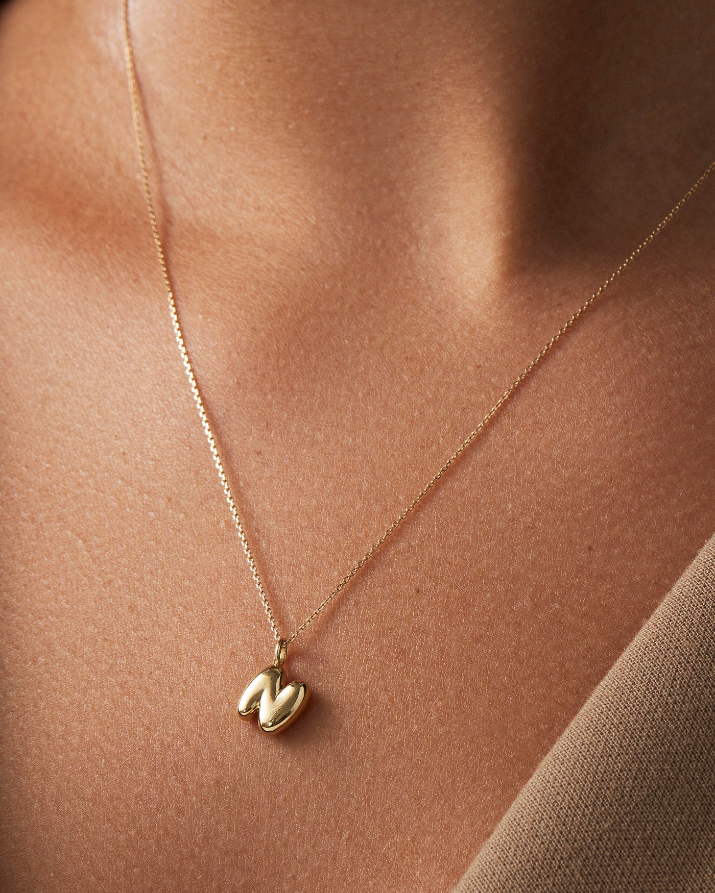 14K Gold Bubble Letter Necklace - Personalized Initial Pendant for Women - Perfect for Gifts, Birthdays, Anniversaries & Everyday Wear