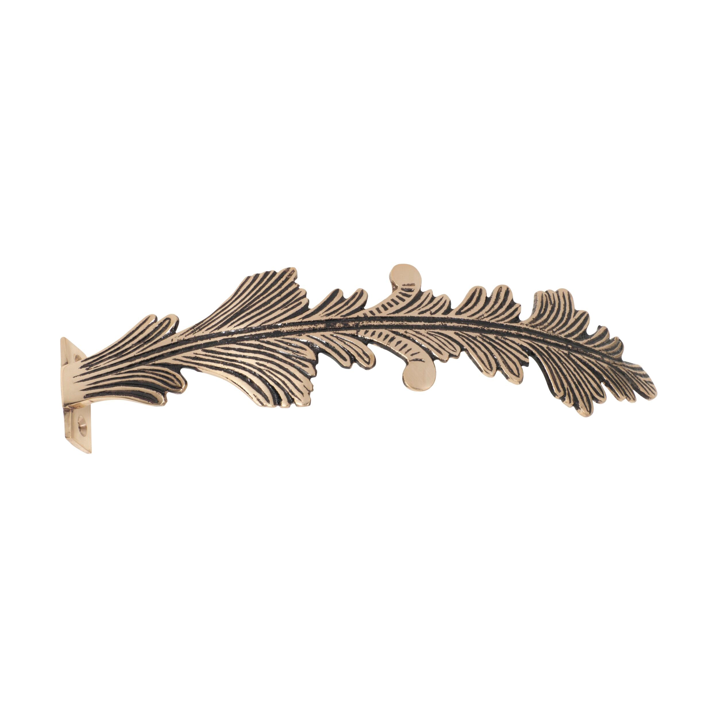 4640 Curtain Sweep Feather in Polished Brass - 170mm Length for Elegant Window Drapes & Home Decor