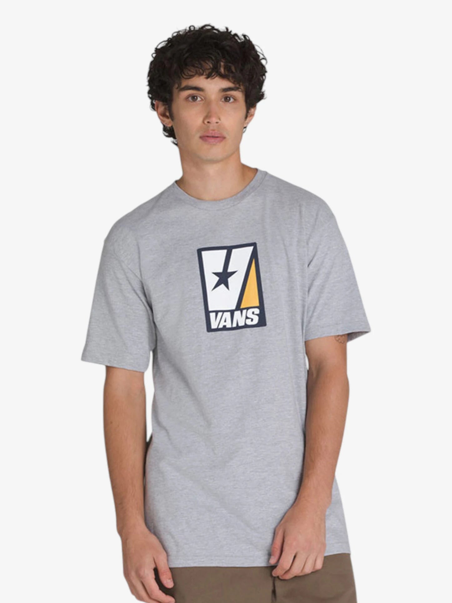 Vans Vee Star SS T-Shirt for Men - Classic Grey Cotton Short Sleeve Tee | Casual Streetwear & Skate Style Outfit