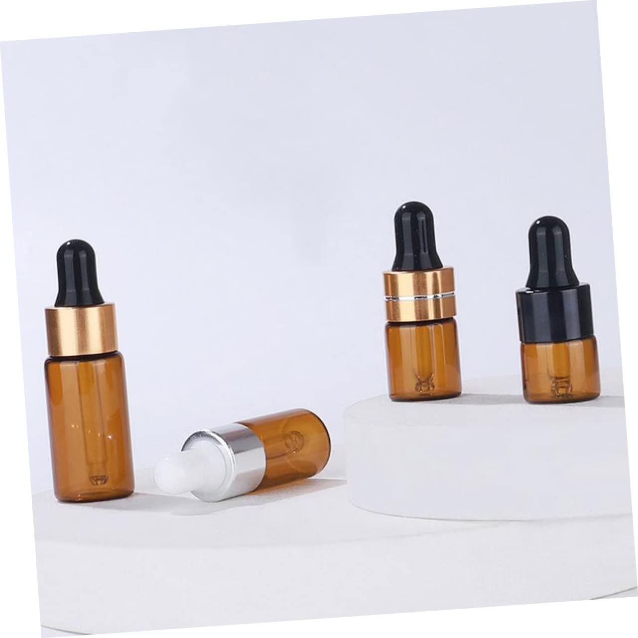 Lurrose 25-Piece Small Essential Oil Bottles Set - 5ml Glass Dropper Bottles with Eye Droppers for DIY Essential Oils, Makeup, Perfumes & Travel - Clear Empty Containers for Mini Terrariums, Liquid Storage & Crafting