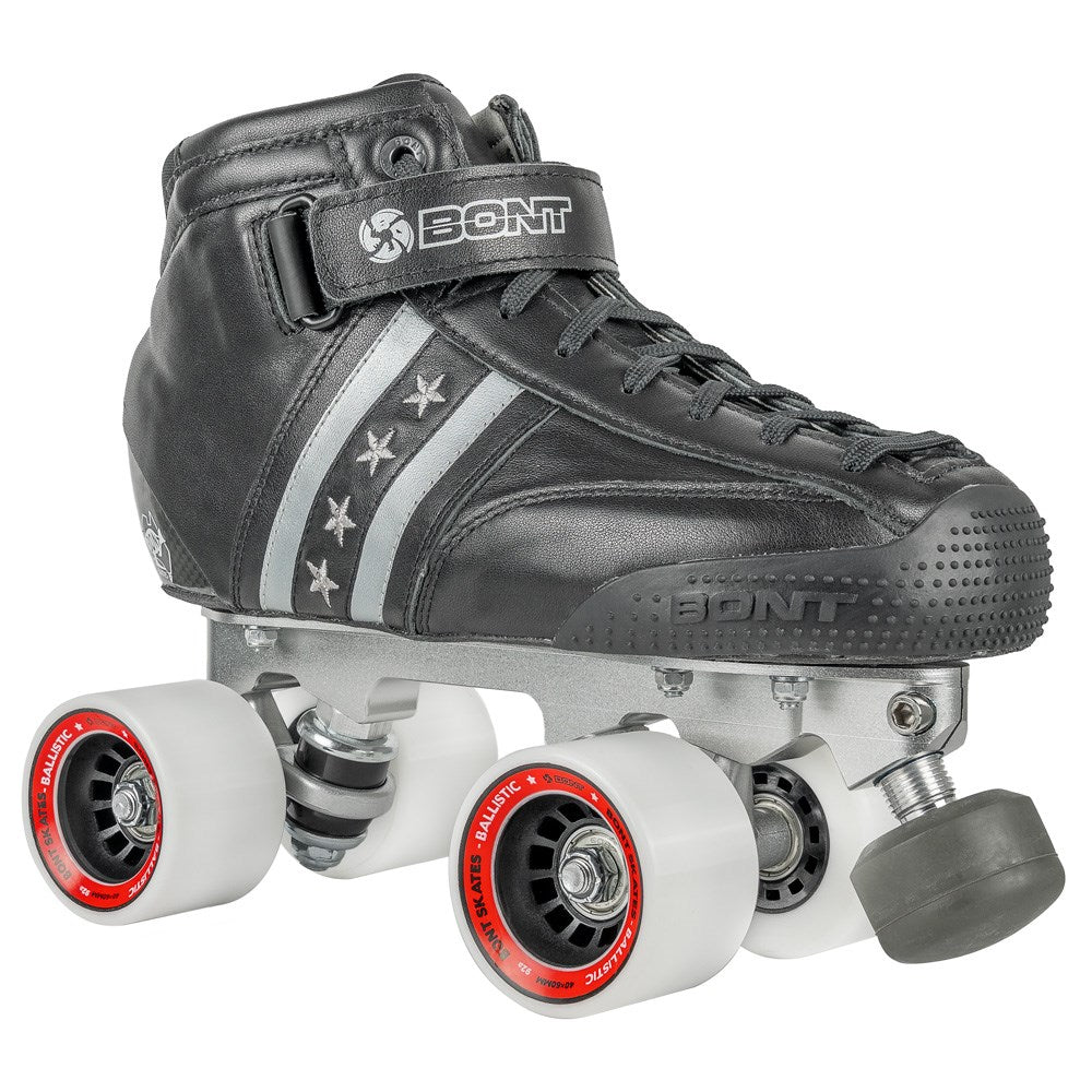 Bont Quad Star Carbon Tracer Ballistic Package - Premium Carbon Fiber Inline Speed Skates for Competitive Racing & Training - Perfect for Indoor/Outdoor Track & Derby Skating