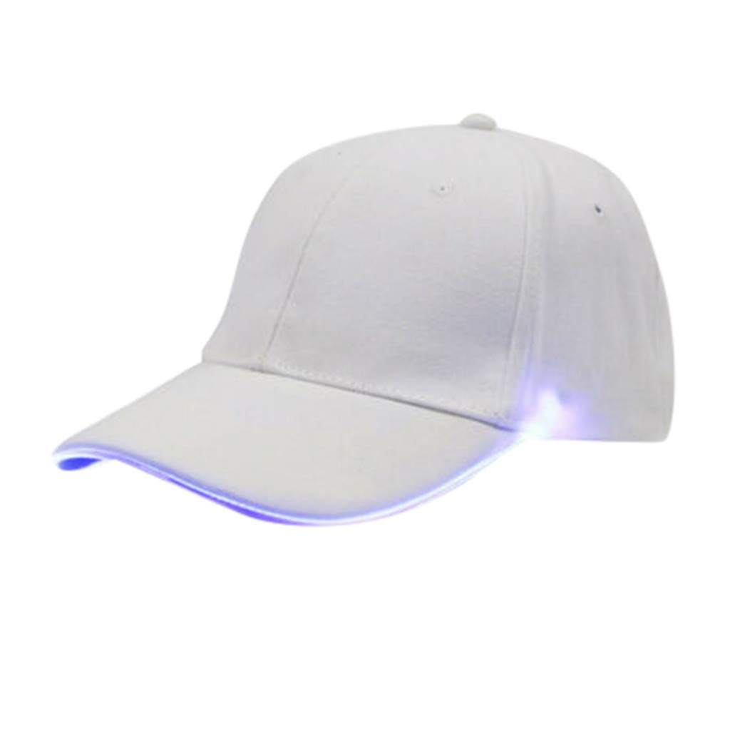 LED Light Up Baseball Cap - Adjustable Glow in The Dark Hat for Men, Sports, Parties & Hip-Hop Events | Cool Lighted Cap for Night Running, Raves, Concerts & Outdoor Activities