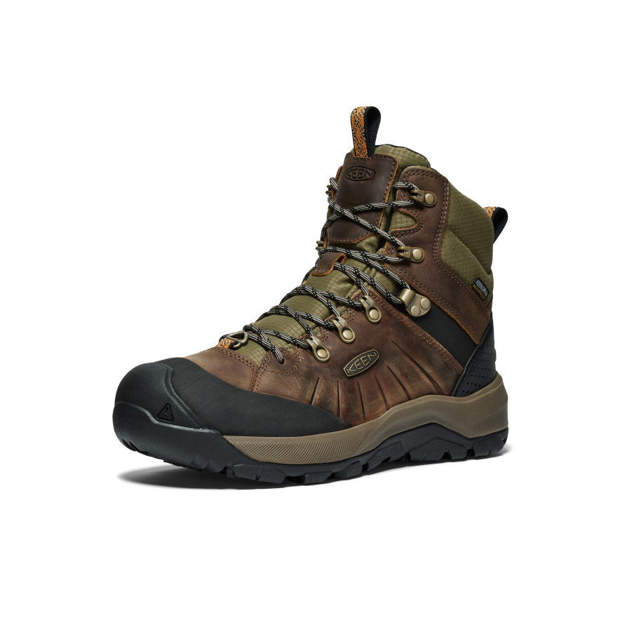 Men's Revel IV Polar Waterproof Winter Boots - Bison/Orange Pepper - Insulated Snow Boots for Hiking, Hunting & Outdoor Activities
