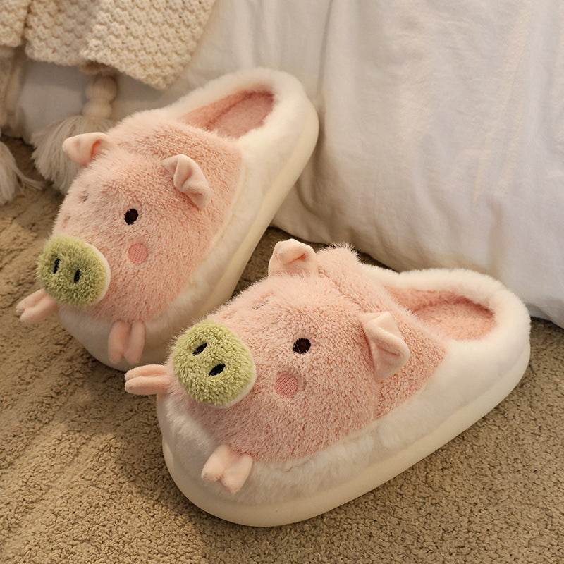 Cute Cloud Pig Plush Slippers for Women - Soft Fuzzy House Shoes for Indoor Comfort - Perfect for Relaxing at Home, Lounge Wear & Gift Giving