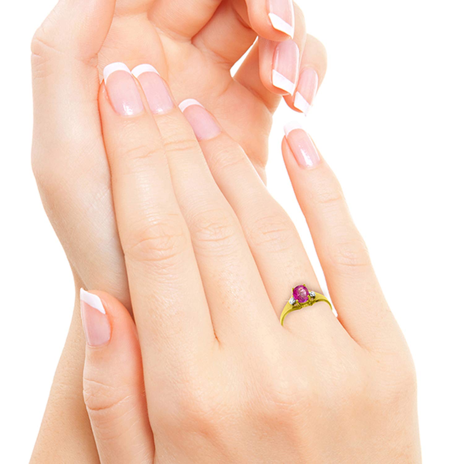 14K Solid Gold Ring with 0.76 CTW Natural Diamonds & Pink Topaz - Elegant Jewelry for Women, Perfect for Engagement, Anniversary & Special Occasions