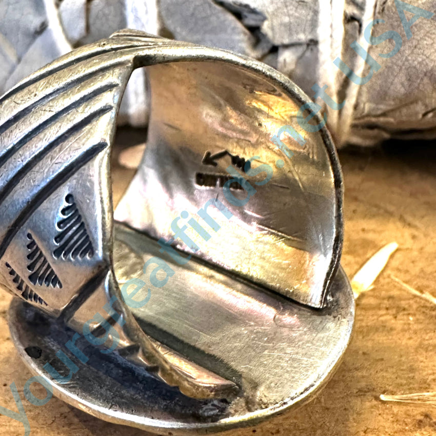 Sterling Silver Navajo Turquoise Ring by George Phillips - Size 12.5 | Handmade Native American Jewelry for Women & Men - Perfect for Weddings, Gifts & Boho Fashion