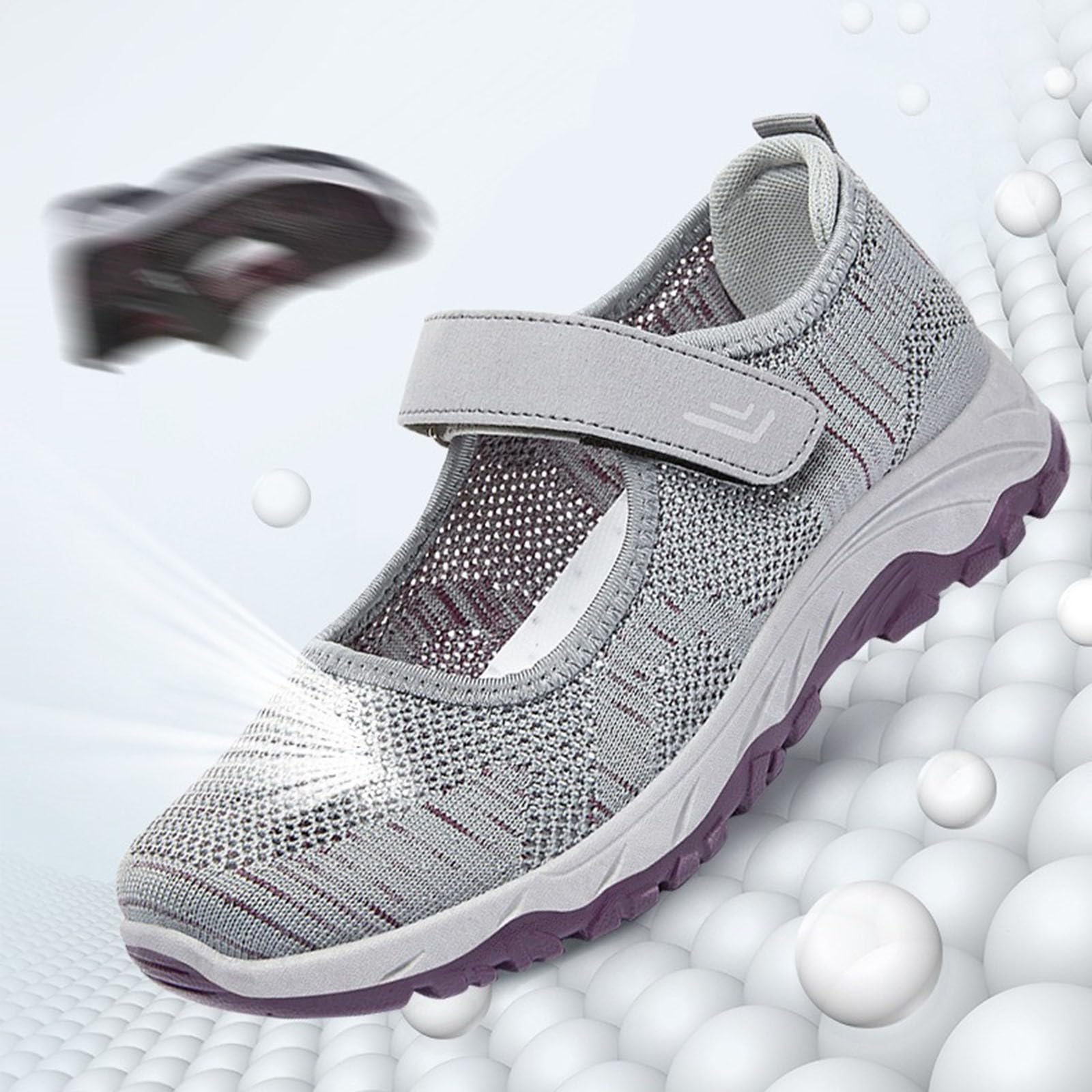 AMDBEL Women's Fashion Sneakers - Lightweight Breathable Comfortable Walking Shoes with Adjustable Buckle & Wide Width Design | Perfect for Casual Wear, Workout & Daily Activities