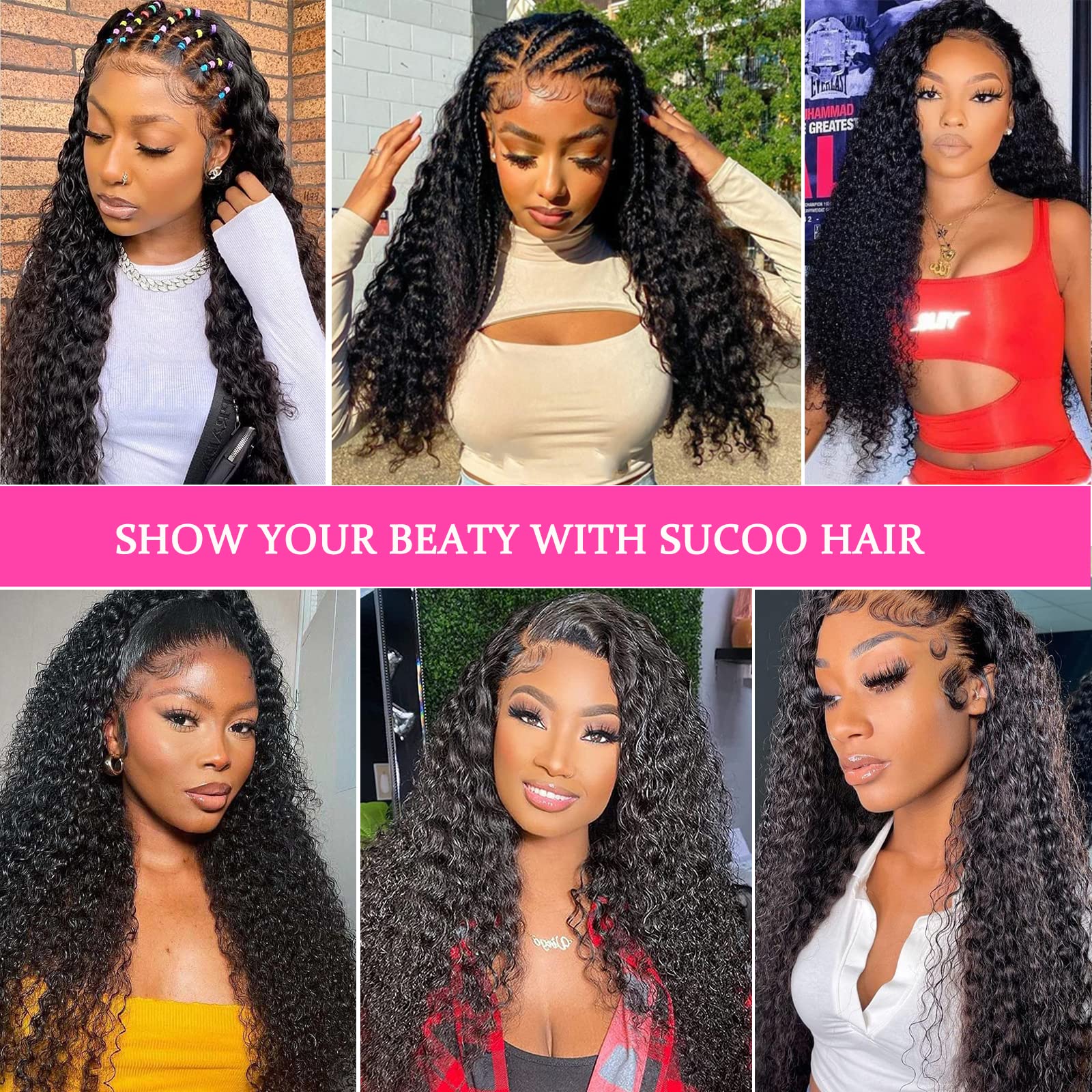 SuCoo 20 Inch Brazilian Deep Wave Human Hair Lace Front Wig - Pre Plucked with Baby Hair, Glueless 13x4 HD Transparent Lace, 150 Density Virgin Hair for Women | Perfect for Daily Wear, Parties, Cosplay & Special Occasions