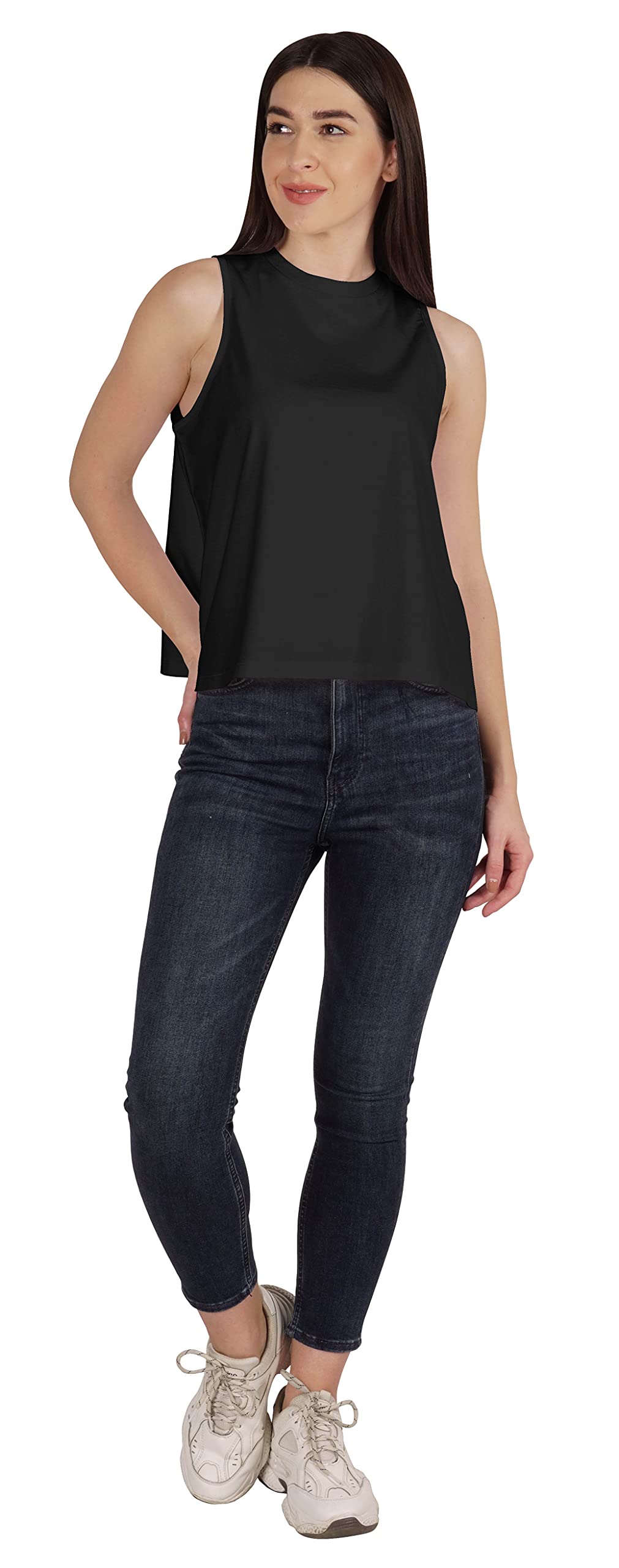 Inkmeso Women's Flowy Crop Tank Tops - Breathable Workout Shirts for Yoga, Gym & Summer Casual Wear | Comfortable Athletic Tops for Fitness & Daily Outfits