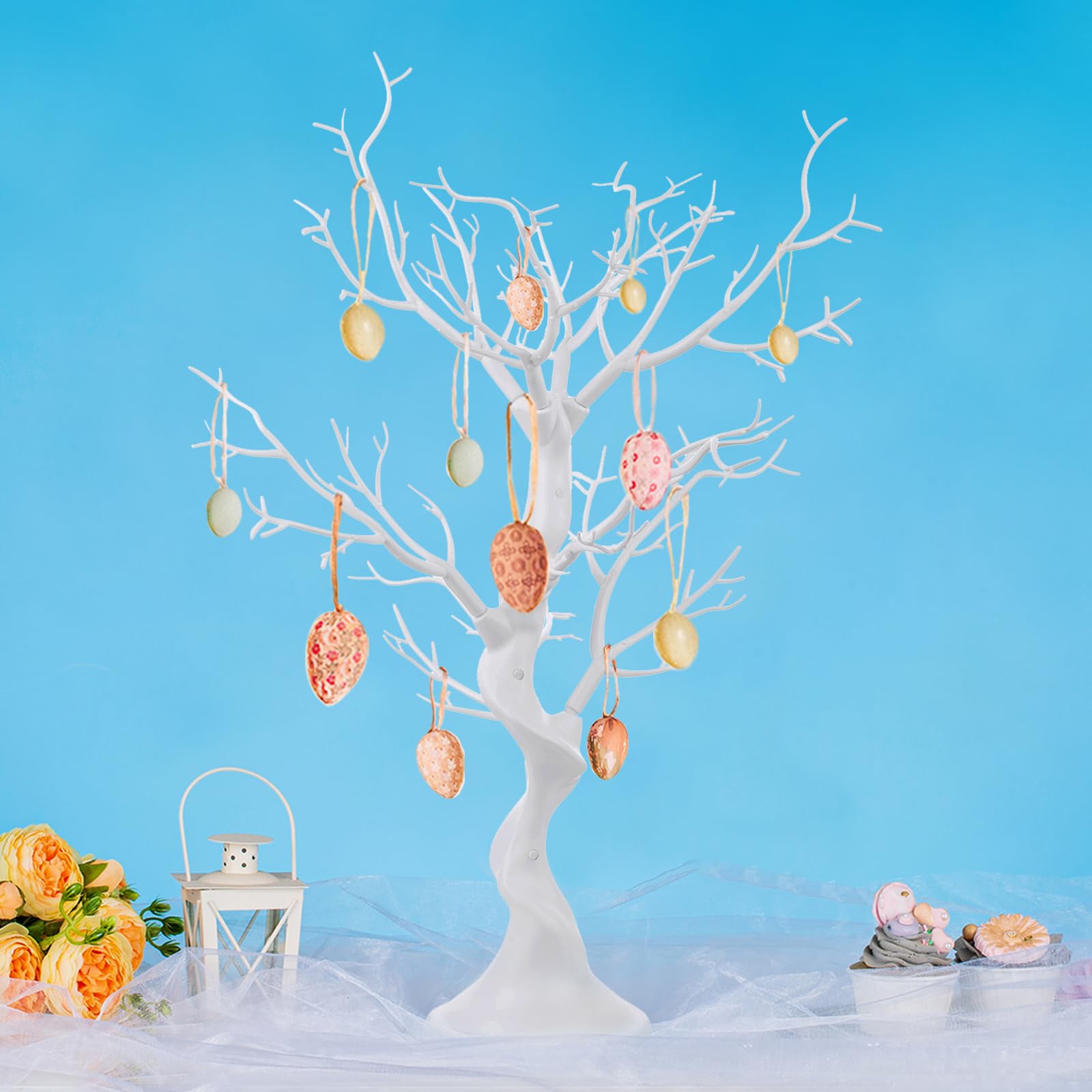 1.9FT Small White Artificial Tree for Table Centerpiece - Faux Tree for Wedding, Party, Birthday, Home & Garden Decor - Indoor/Outdoor Christmas Decor - Perfect for Tables, Desks, Shelves & Event Decorations
