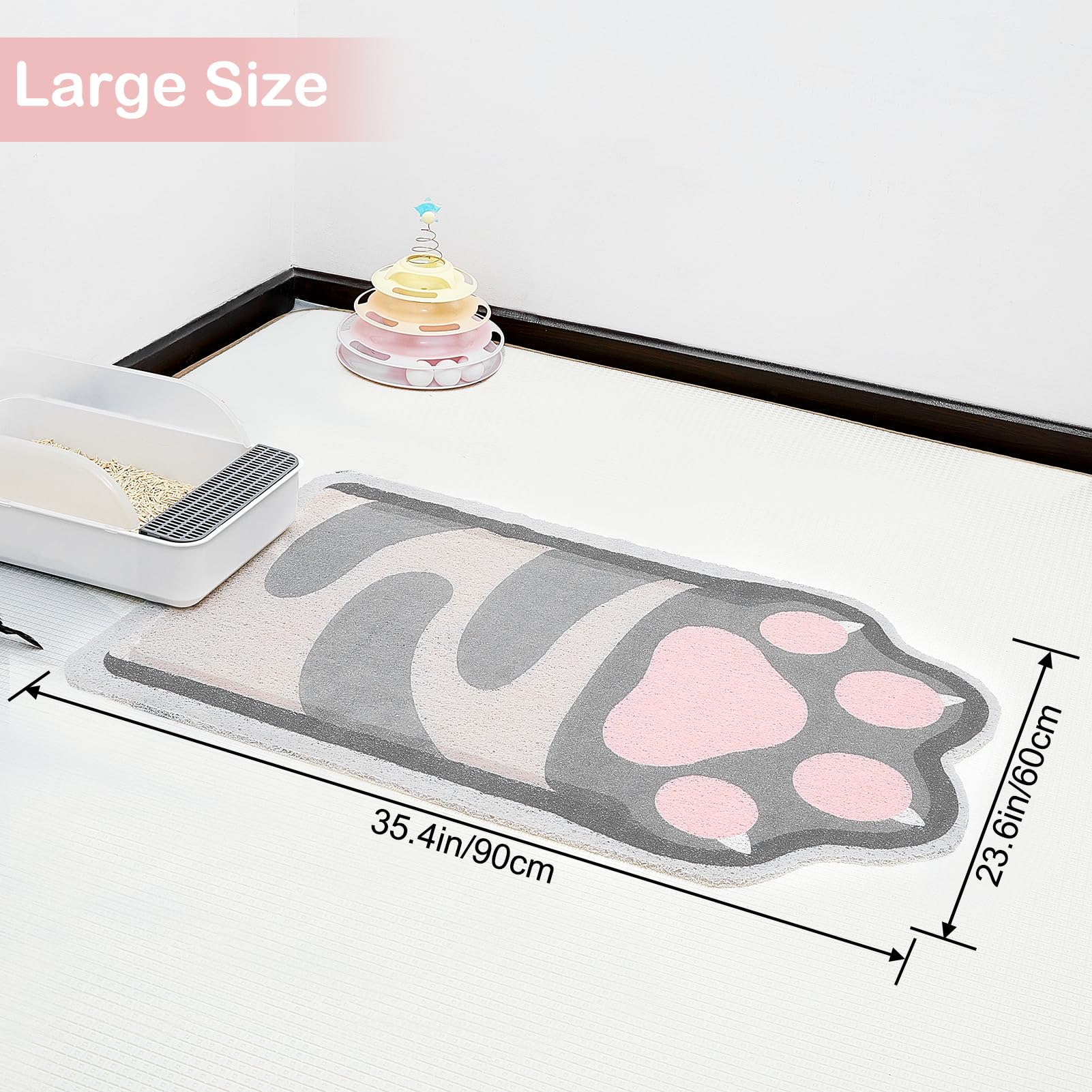 Premium Non-Slip Cat Litter Mat - Extra Large Unicorn Design Litter Box Mat with High Trapping Efficiency | Soft & Easy to Clean Kitty Litter Trapper Mat | Perfect for Hardwood Floors & Multi-Cat Homes | Cute Cat Accessories for Food Bowls & Litter Areas