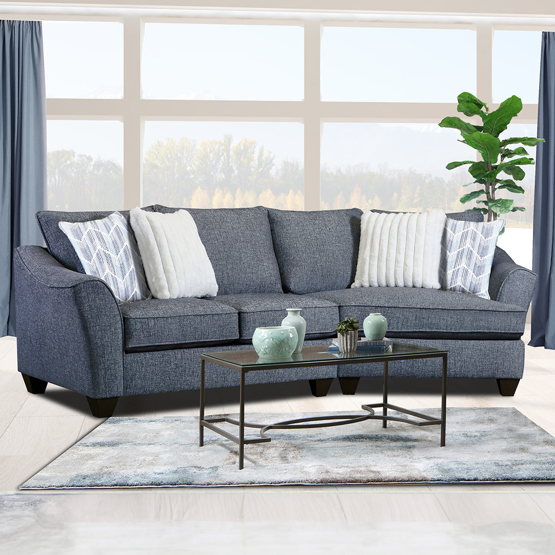 Norfolk Sectional Sofa - Modern L-Shaped Couch with Reversible Chaise, Soft Fabric Upholstery for Living Room, Family Room & Home Theater Comfort