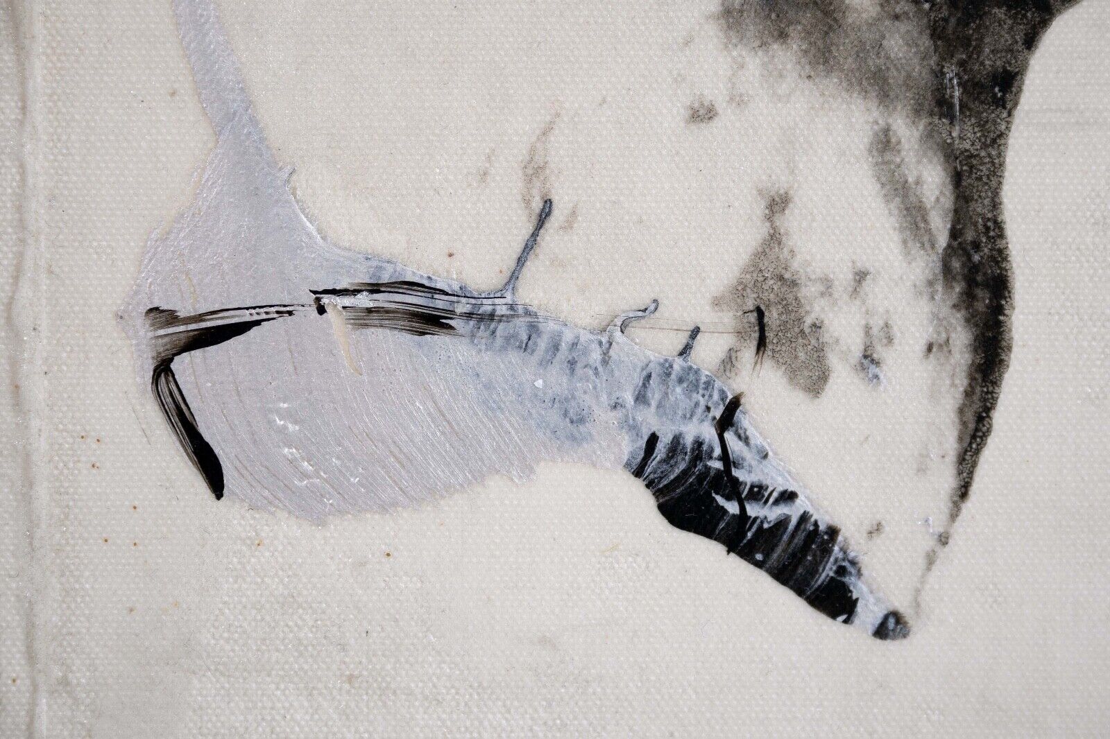 John Beardman Untitled (Silver Horizontal) Signed 1991 Contemporary Abstract Painting - Modern Wall Art for Living Room, Office & Gallery Decor