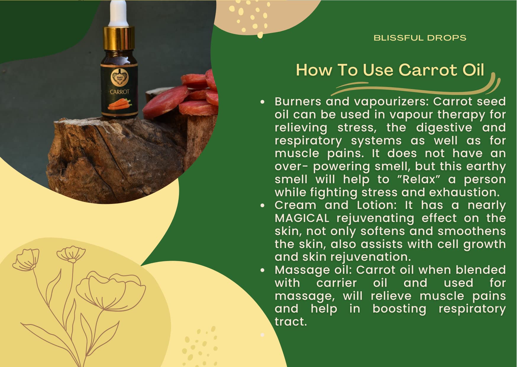 Organic Carrot Oil & Sweet Almond Oil for Hair & Skin Care - Natural Moisturizer, Anti-Aging & Hair Growth Treatment - Perfect for DIY Beauty Recipes, Massage & Aromatherapy