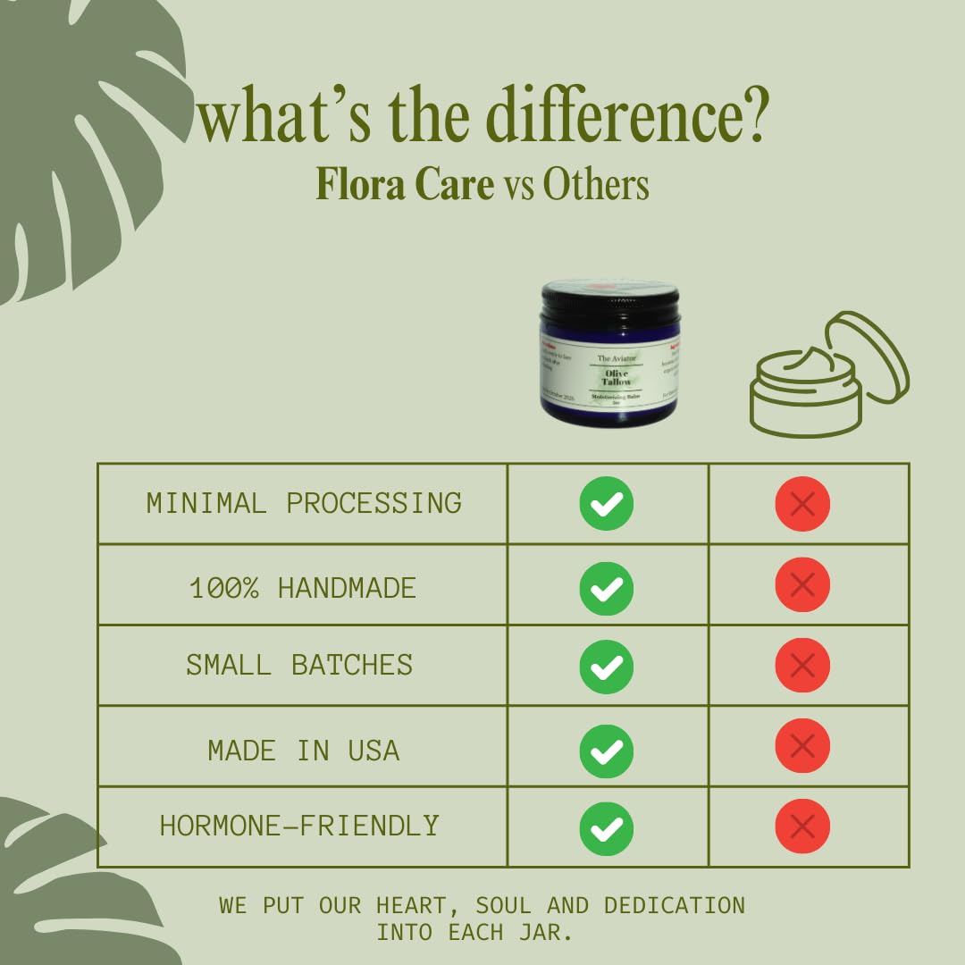 100% Grass-Fed Beef Tallow Moisturizing Balm - Natural Organic Face Cream with Pine Essential Oil, Olive Oil & Beeswax - 2oz Nourishing Skin Care for Sensitive Skin, Dry Hands & Chapped Lips - Perfect for Nighttime Routine, Travel & Winter Skin Protection