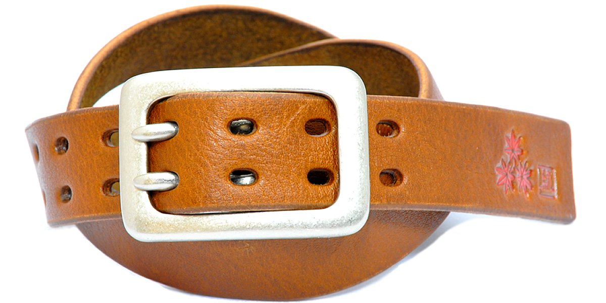 KASAJIMA 501MONCREST Genuine Leather Belt for Men - 40mm Width, 43 Inches Long - Classic Dress Belt for Office, Business, Casual Wear & Formal Occasions