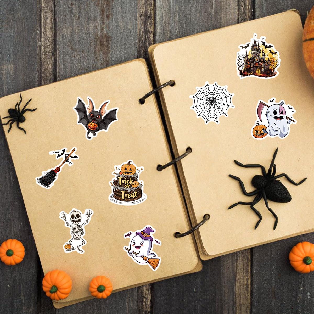 100pcs Unique Halloween Stickers for Kids - Waterproof Vinyl Party Favors, Trick or Treat Decorations - Perfect for Classroom Rewards, Pumpkin Carving, Costume Accessories & Scrapbooking