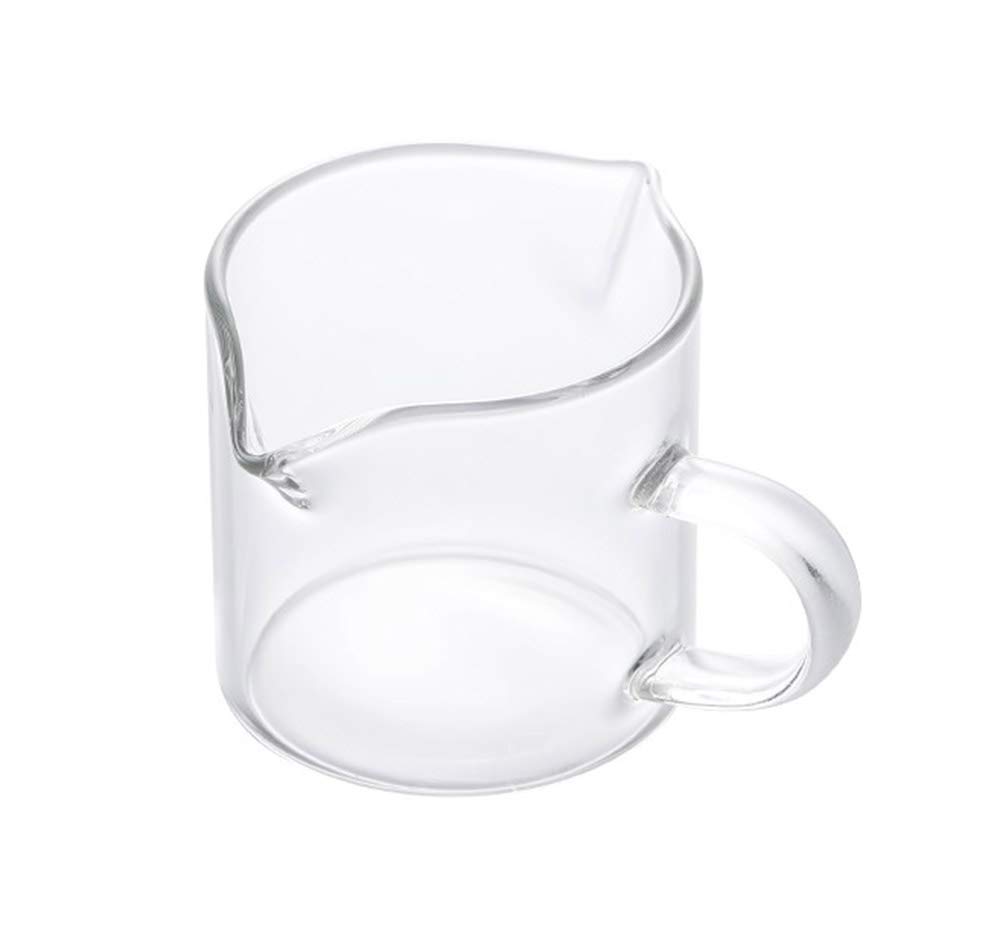 2 Spout Glass Creamer Pitcher with Handle - Perfect for Coffee, Milk, and Tea Serving - Ideal for Cafes, Restaurants, and Home Breakfast Use