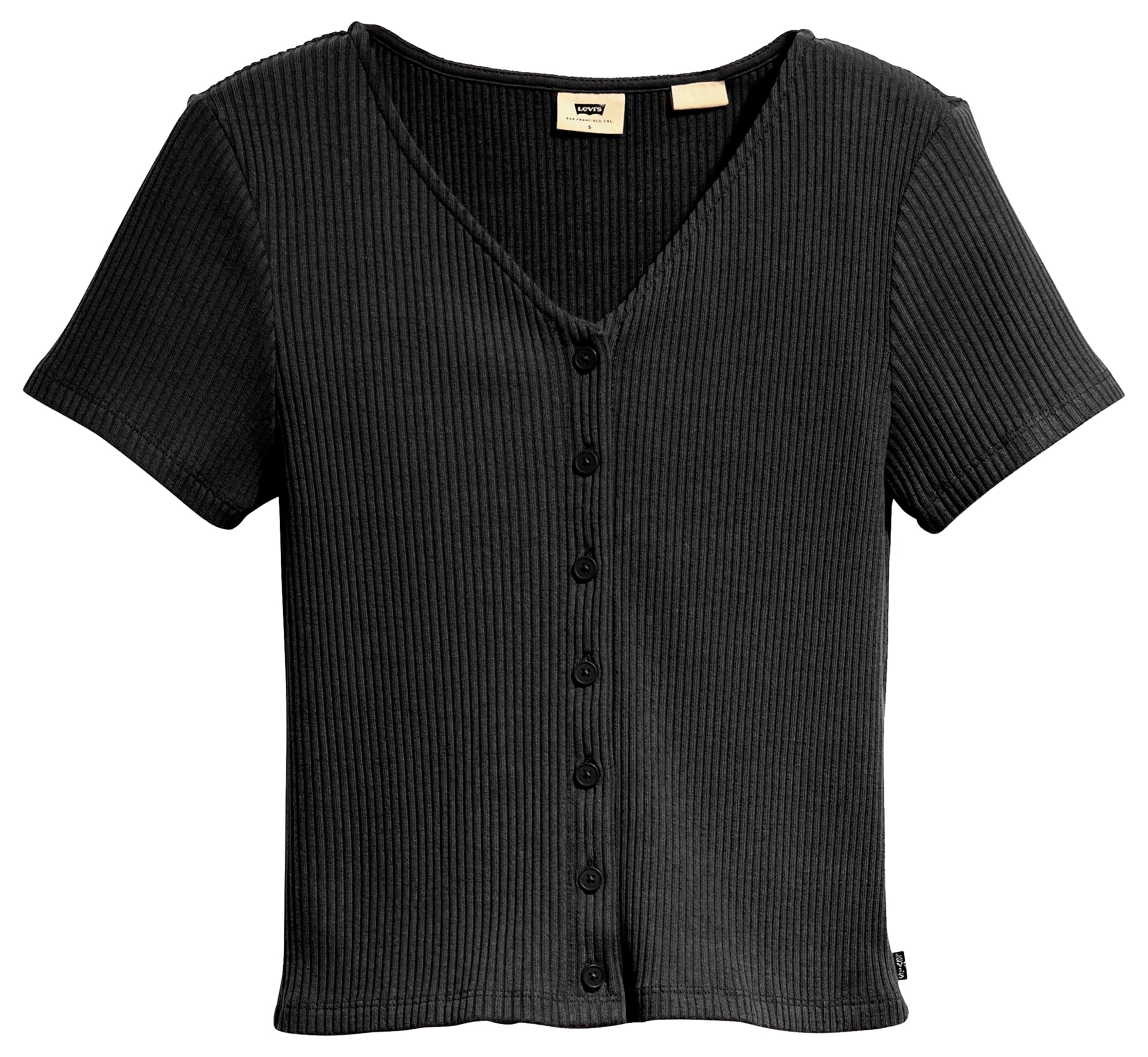 LEVI'S Women's Monica Short Sleeve T-Shirt - Soft Cotton Black Basic Tee for Casual & Everyday Wear | Work, Weekend, Layering | Office, Date Night, Travel & Gym Essential | Summer, Street Style, Home Relaxation | Perfect for Coffee Dates, Shopping Trips and Beach Outings