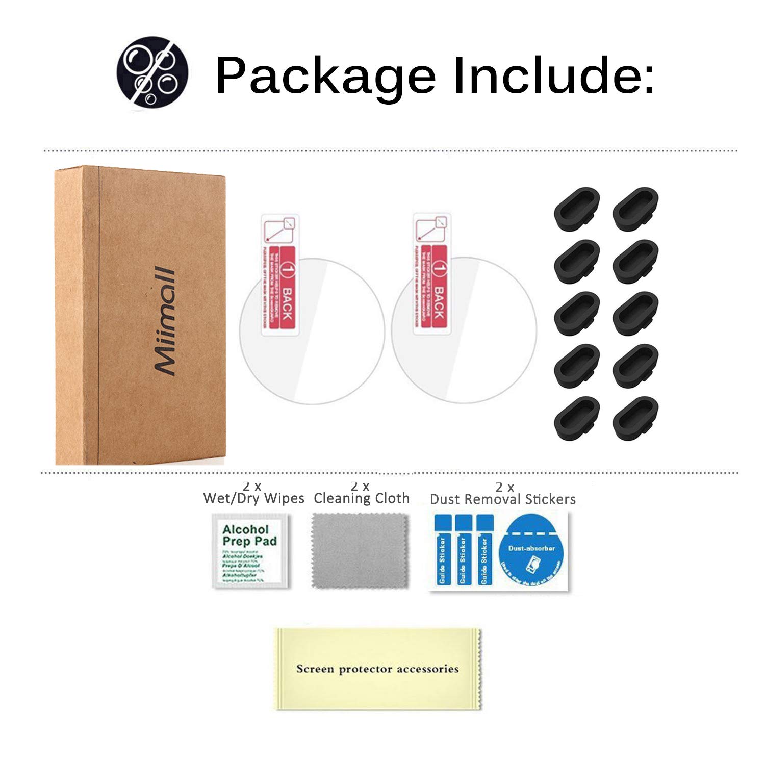 [10+2 Pack] Compatible Garmin Instinct Screen Protector with Charger Port Protector - Anti-Dust Silicone Plug & Tempered Glass Screen Film for Garmin Instinct Smartwatch - Perfect for Outdoor Sports, Hiking & Daily Protection