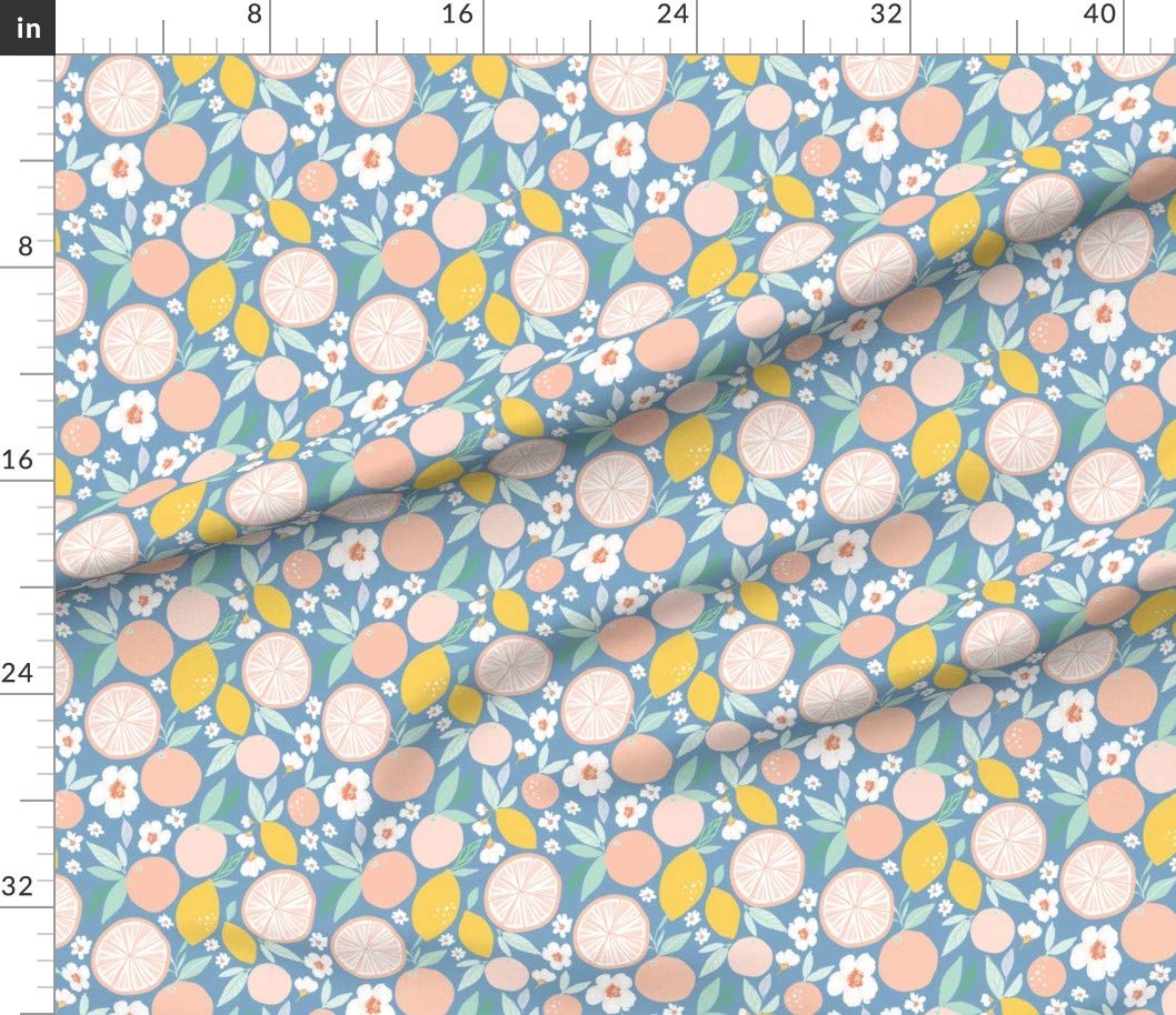Petal Signature Cotton Fabric by Spoonflower - Bloom Grapefruit Lemon Nursery Print for Sewing, Quilting & Apparel | DIY Home Decor & Craft Projects | Perfect for Baby Clothes, Curtains & Throw Pillows