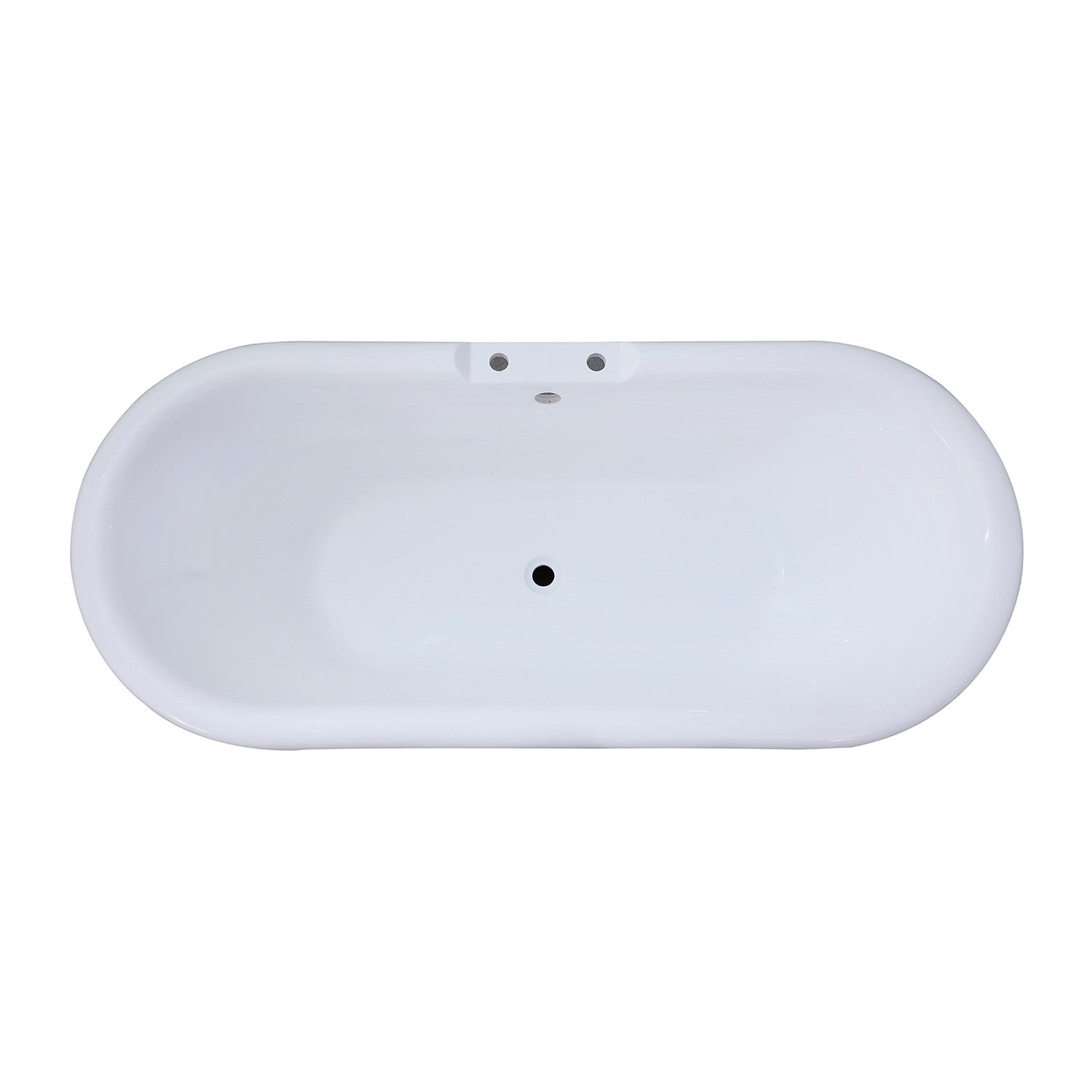 Aqua Eden 67-Inch Glossy White Acrylic Oval Double-Ended Pedestal Bathtub with 7-Inch Faucet Drillings - Perfect for Luxury Bathrooms & Spa Retreats