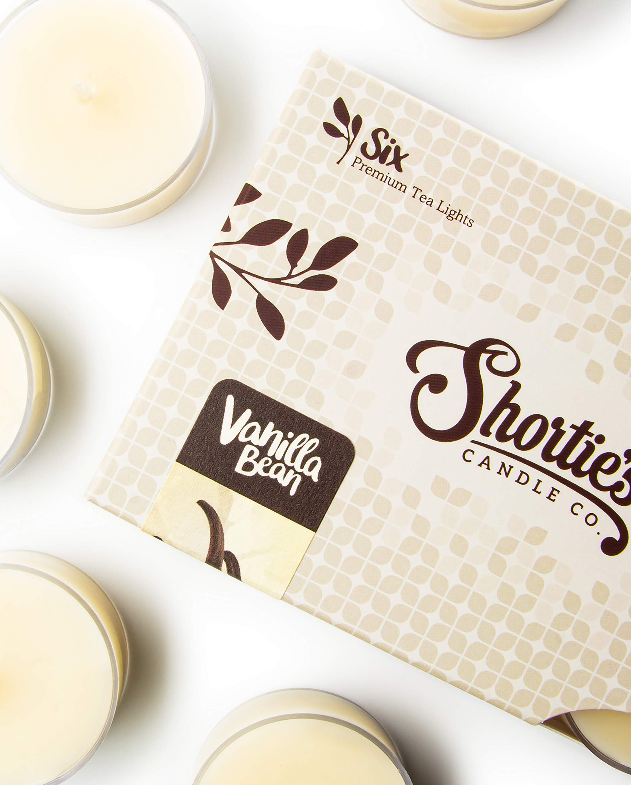 Vanilla Bean Premium Scented Tealight Candles - 6 Pack Natural Beige Tea Lights - Long-Lasting Fragrance - Handmade in USA - Perfect for Home, Spa, Romantic Dinners & Relaxation