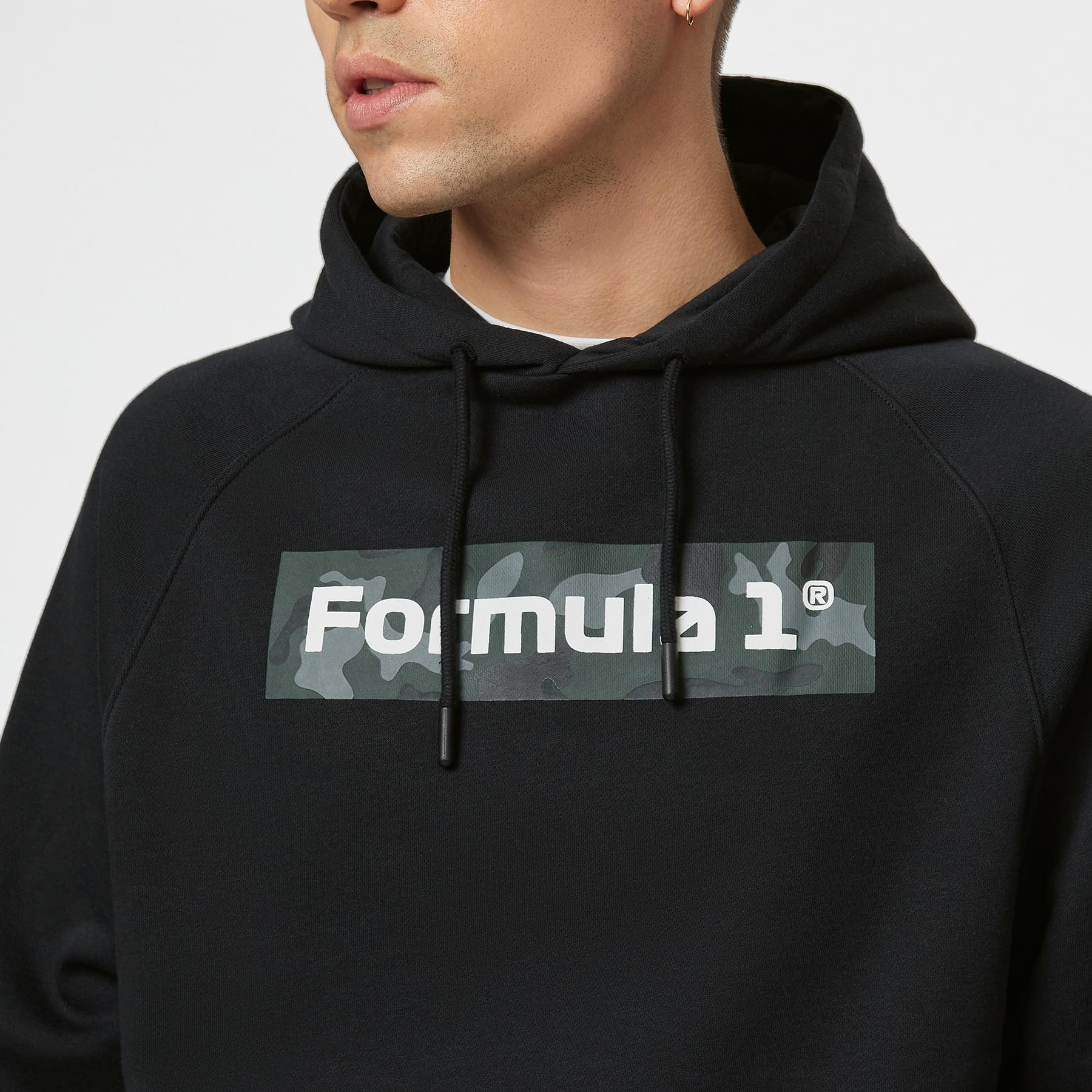 Fuel For Fans Formula 1 Collection - F1 Camo Hoodie Sweatshirt for Men & Women - Black - Perfect for Racing Fans & Casual Streetwear