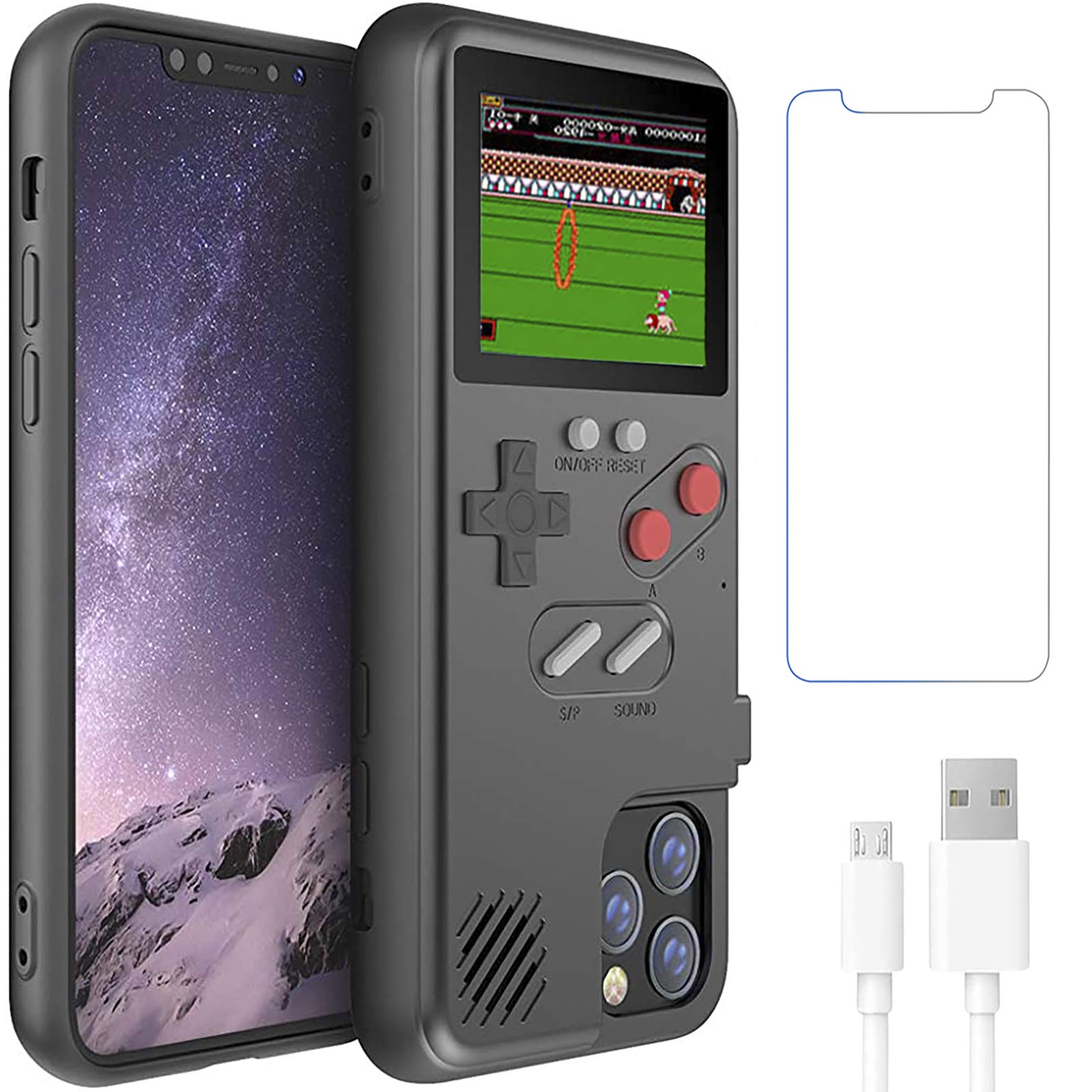 Retro Gameboy Case for iPhone 11 Pro - 36 Classic Handheld Games with Color Display, Anti-Scratch Shockproof Phone Cover - Perfect for Gaming Enthusiasts & Nostalgic Entertainment