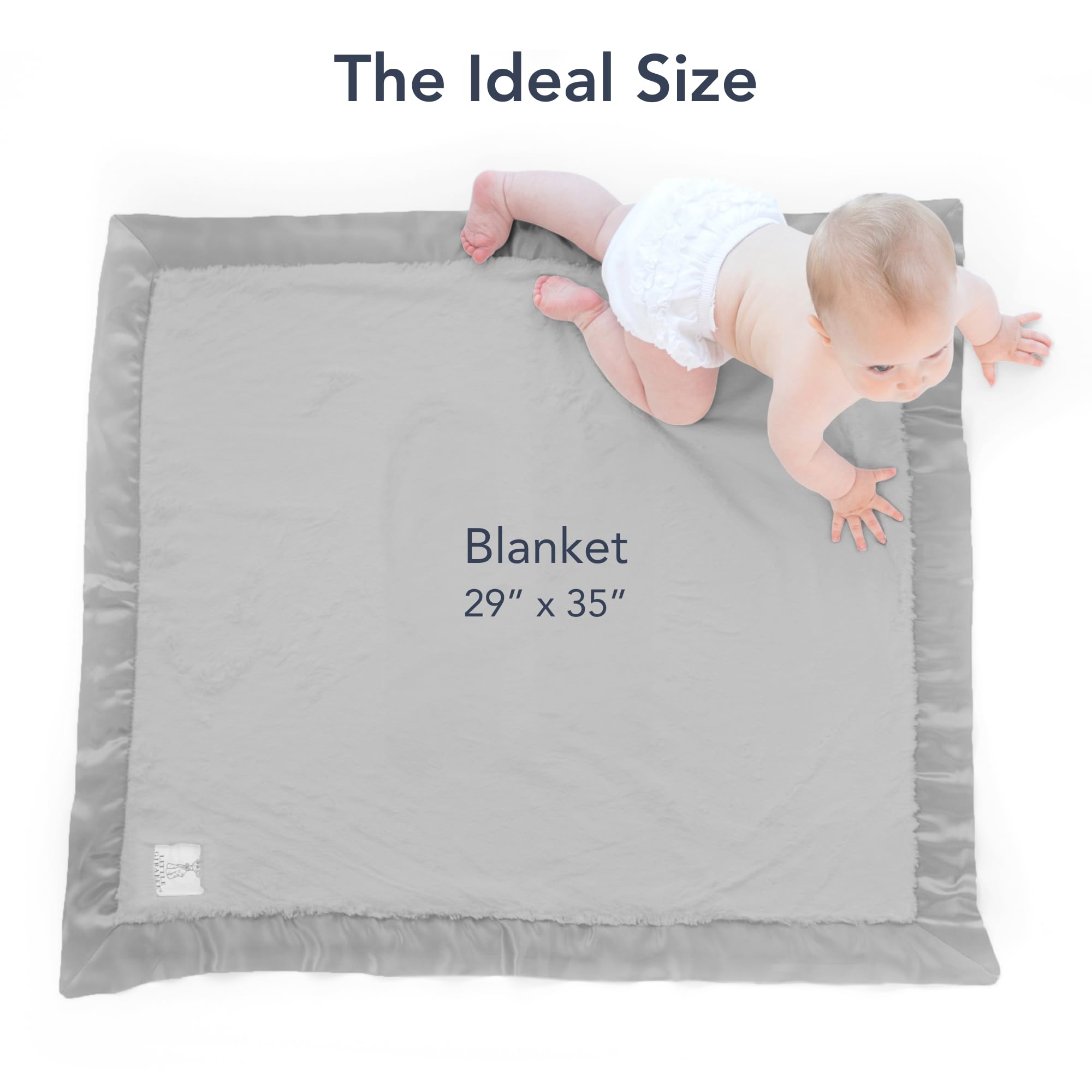 Little Giraffe Baby Blanket - Ultra Soft Luxury Blanket with Satin Trim for Newborns - Perfect for Strollers, Cribs & Baby Showers - 29x35