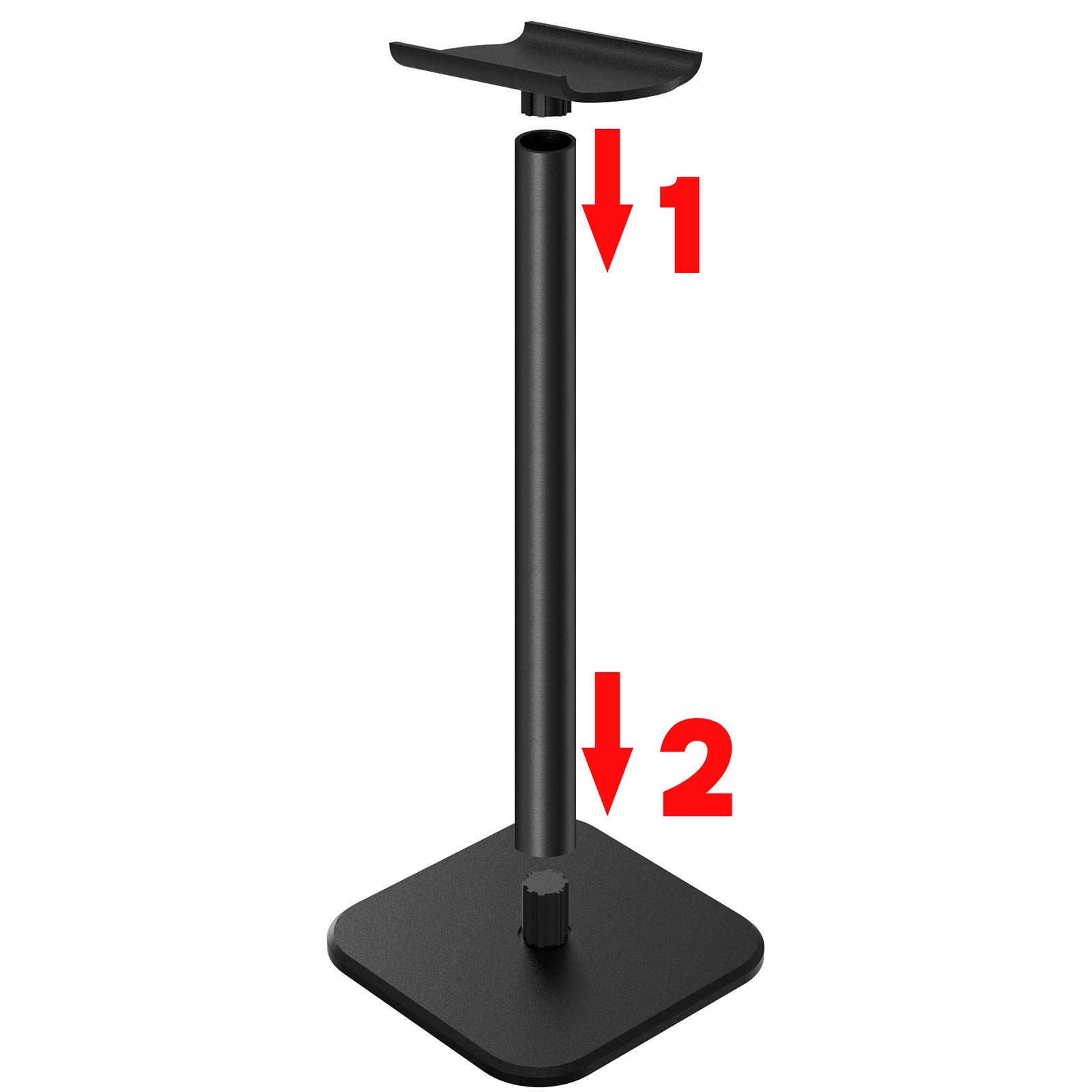Geekria Premium Aluminum Alloy Headphone Stand - Heavy Base Over-Ear Headphone Holder for Bose QC35, Studio3 & Gaming Headsets - Durable Desk Display Hanger (Black) | Perfect for Home Office, Gaming Setup & Studio Organization