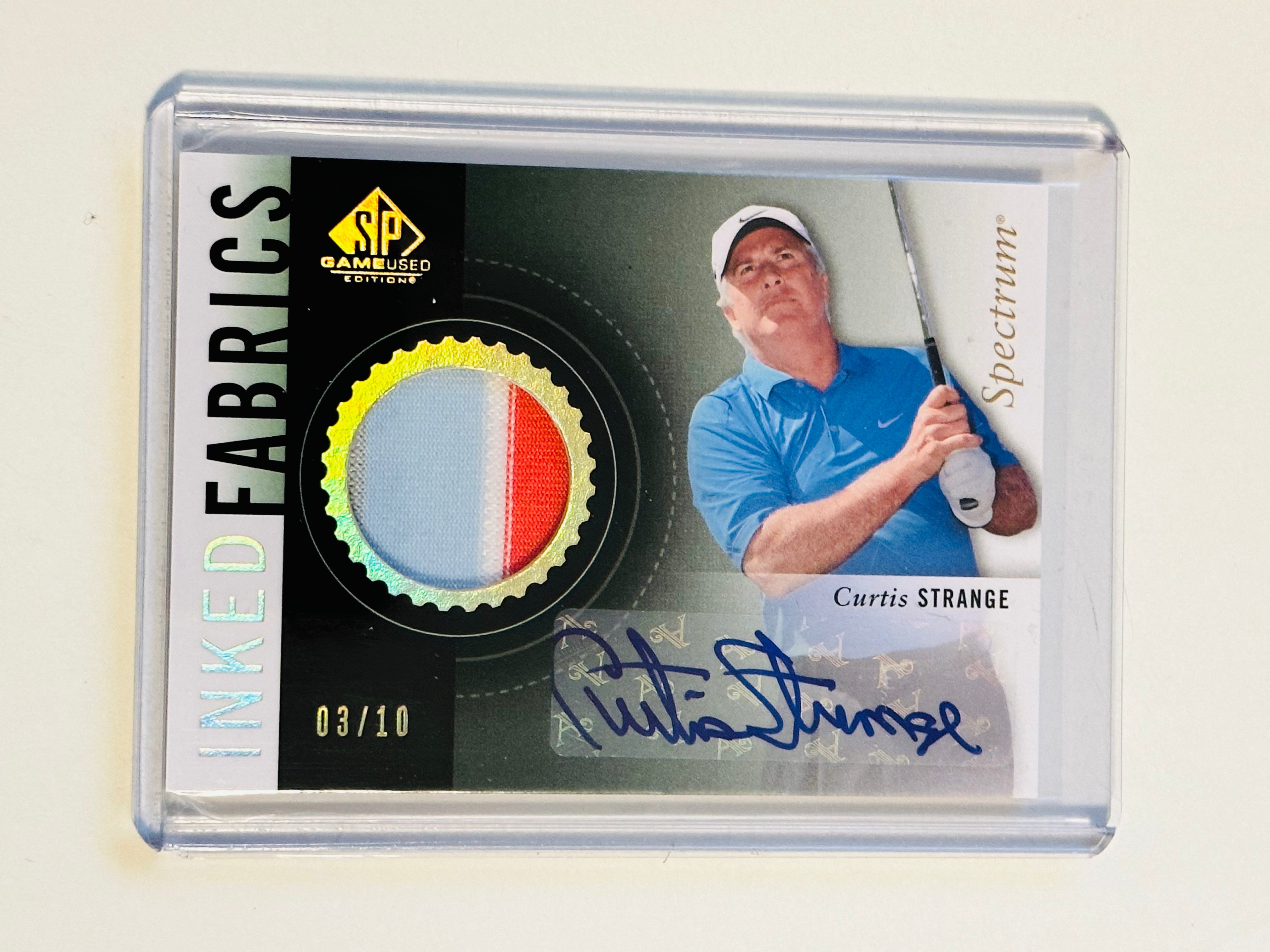 Rare Curtis Strange PGA Golf Upper Deck Autograph Fabric Insert Numbered Card - Collectible Memorabilia for Golf Fans & Sports Card Enthusiasts