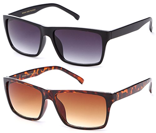 2 Pack Sunglasses Matte Black & Tortoise