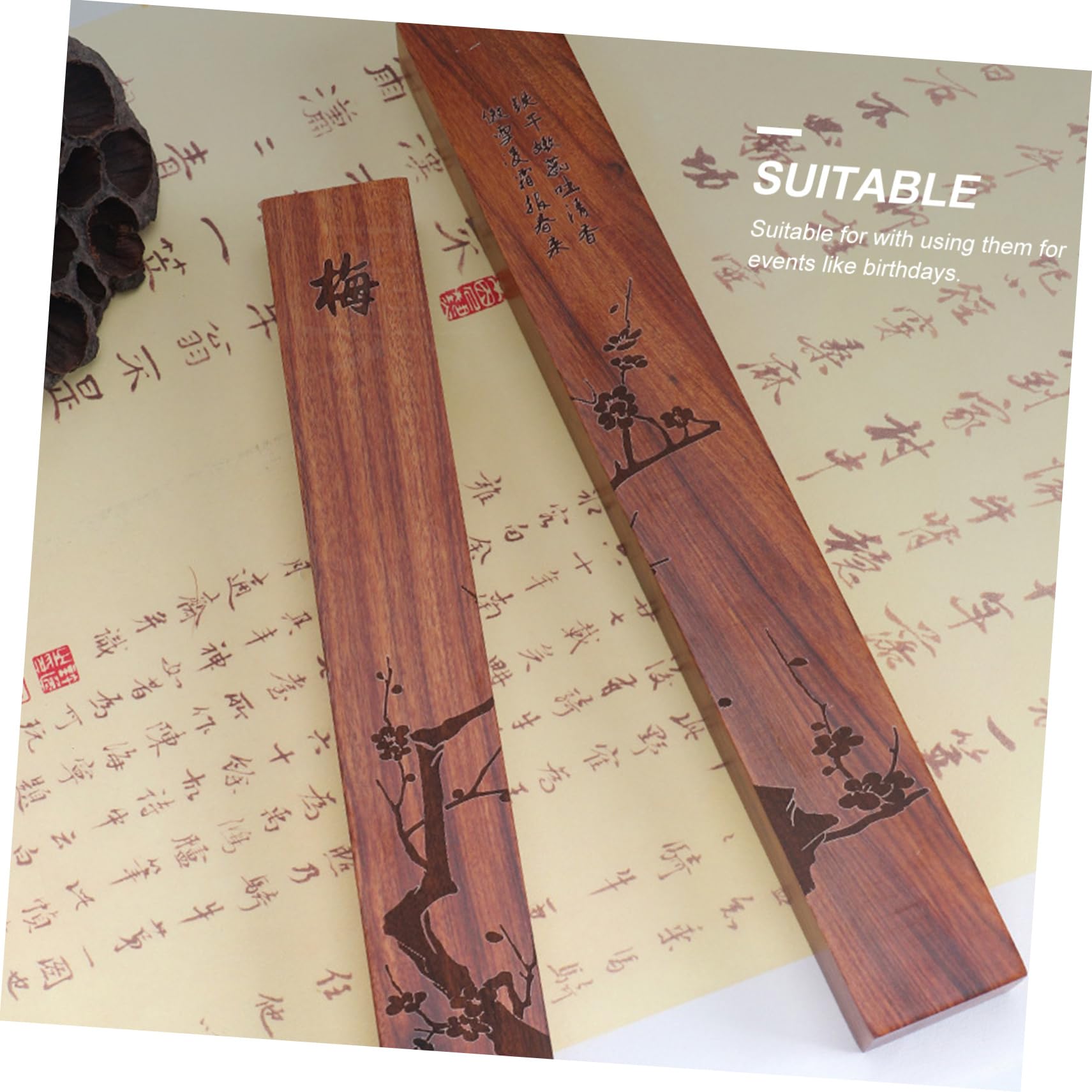 BESPORTBLE 4 Pcs Wooden Paperweights - Handcrafted Town Ruler Painting Design for Drawing, Catalpa Wood Paper Holders - Perfect for Office Desk Decor, Artist Studio & Home Decoration