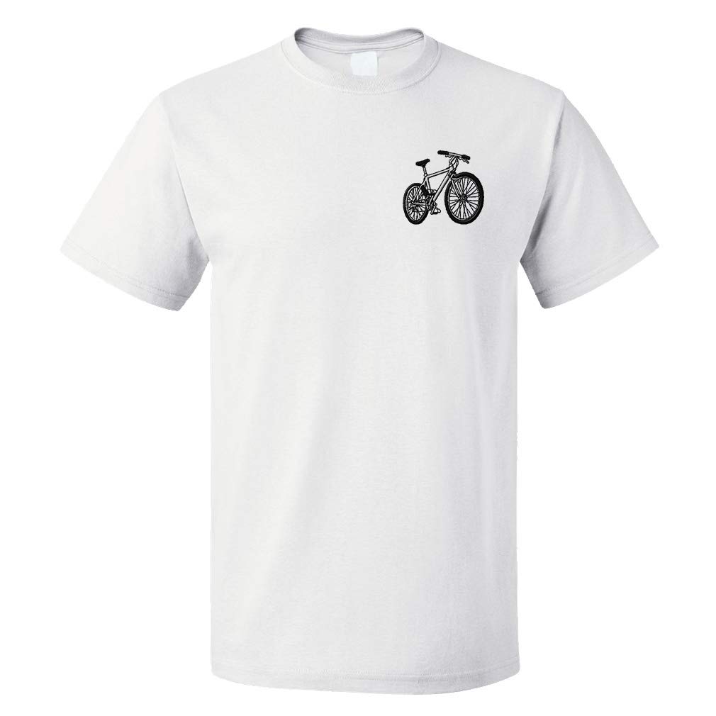 Funny Graphic T-Shirts for Men - Mountain White Bike Design Cotton Tee | Casual Wear, Gifts & Everyday Outfits