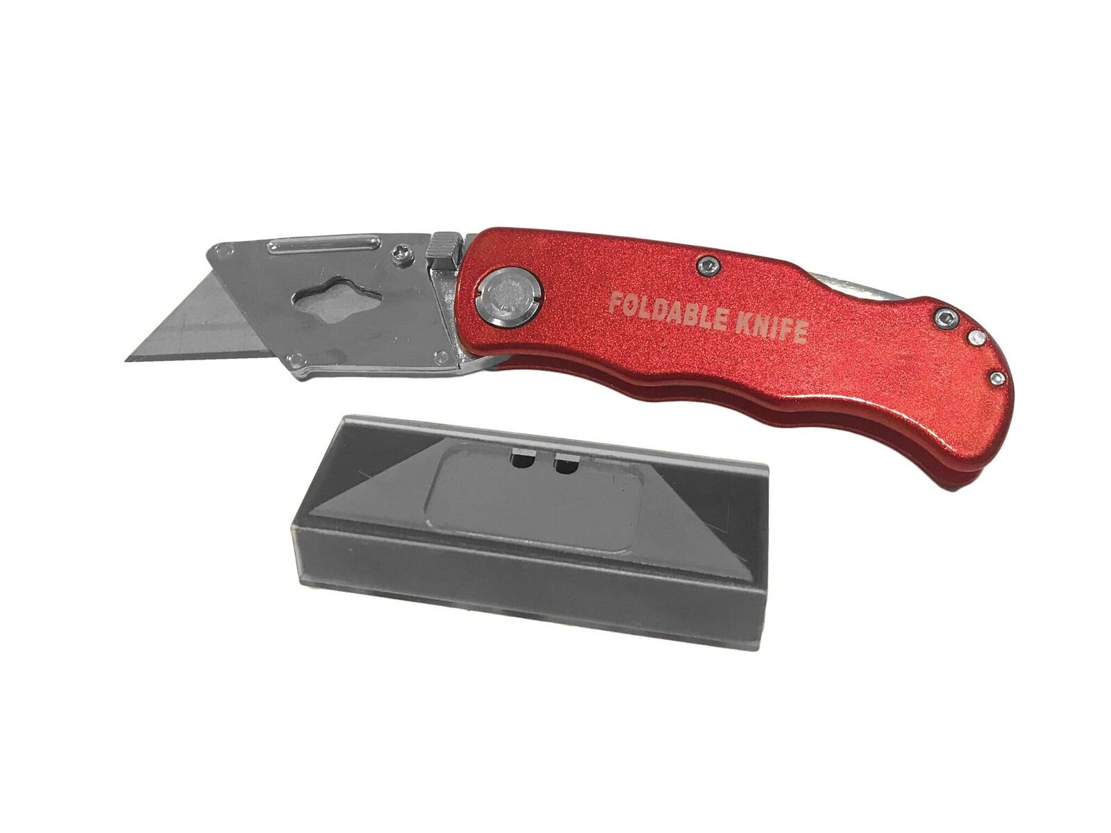 Best Folding Pocket Clip Utility Knife with 5 Extra Blades - Heavy Duty Box Cutter for Warehouse, Office & Home Use (Multiple Colors)