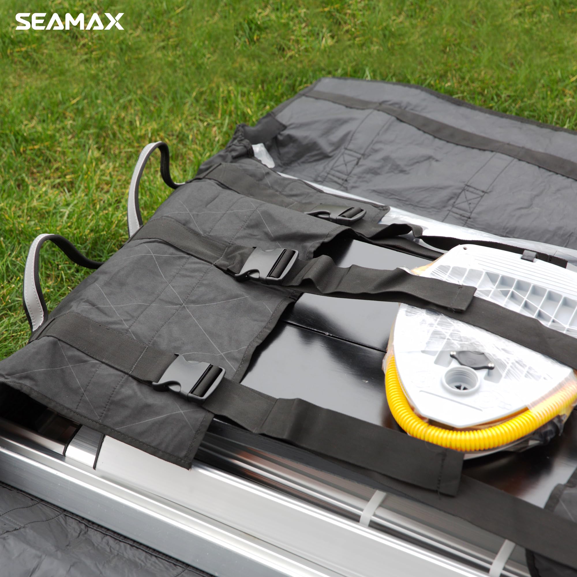 Seamax Universal Sunlitec 3-Layer Welded Inflatable Boat Floorboard Storage Bag with Reflective Edges - Size C Fits 13.5-15.5ft Boats (#420-470) | Durable Waterproof Carrying Case for Kayak, SUP & Marine Gear Storage